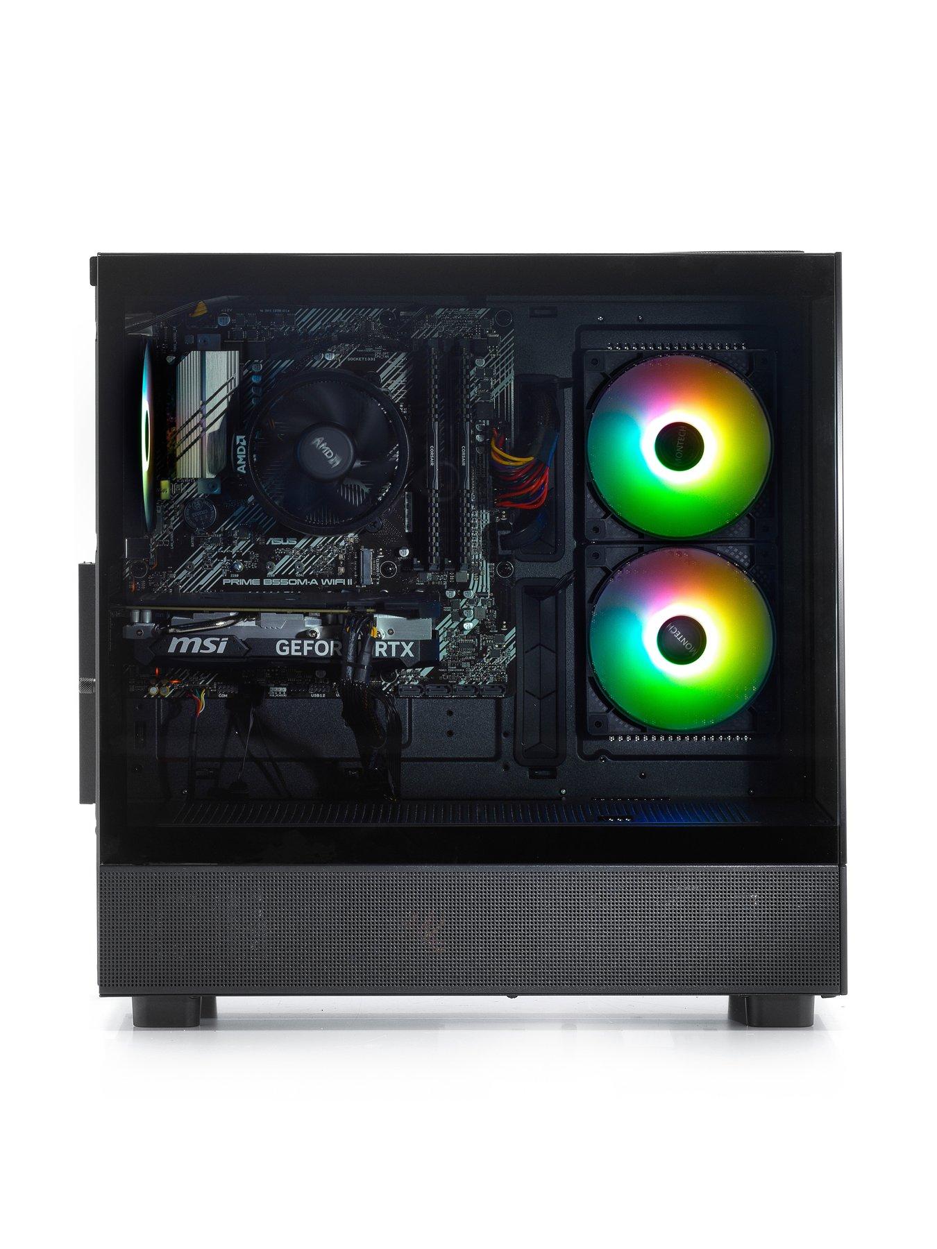  image of stormforce-vortex-xr-gaming-desktop-geforce-rtx-5070-amd-ryzen-5-32gb-ram-1tb-ssd-black