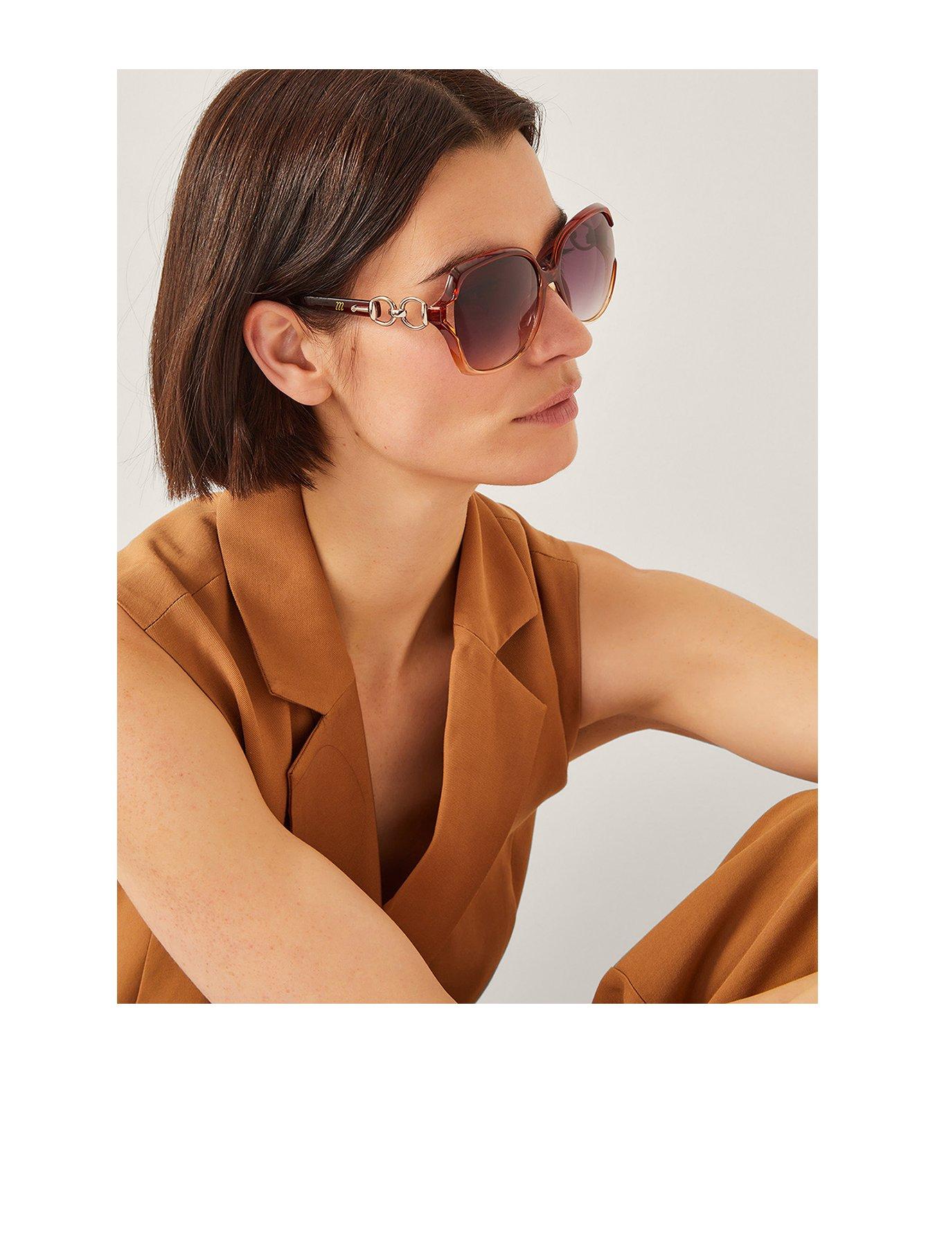 Image 1 of 1 of Monsoon Ombre Wrap Sunglasses - Brown