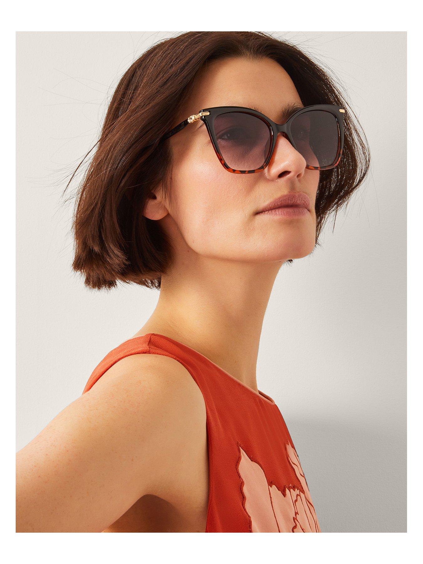 Image 2 of 3 of Monsoon Ombre Cat Eye Sunglasses - Brown