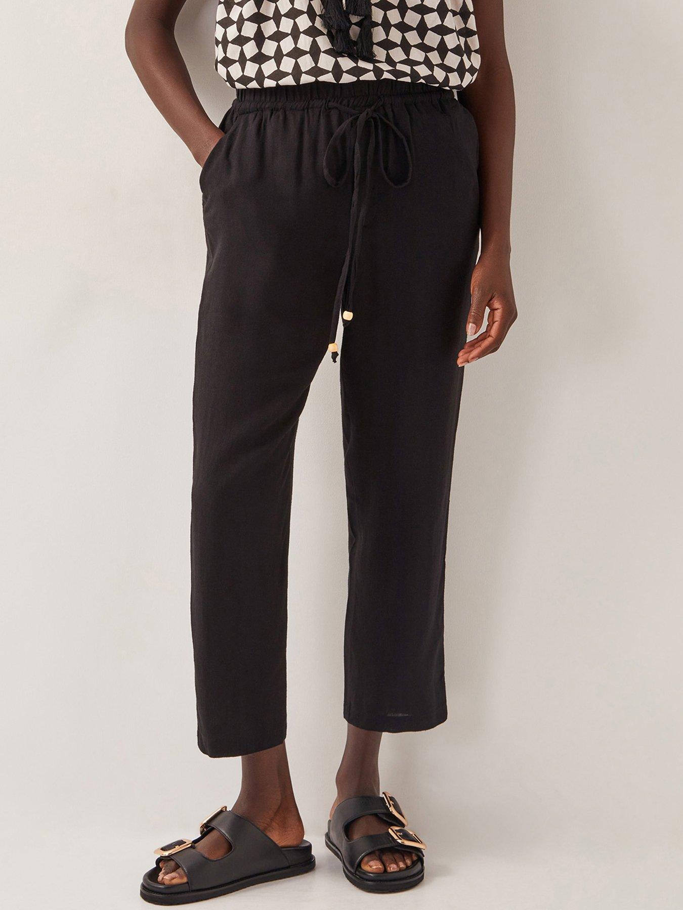 undefined Penina Linen Trousers - Black
