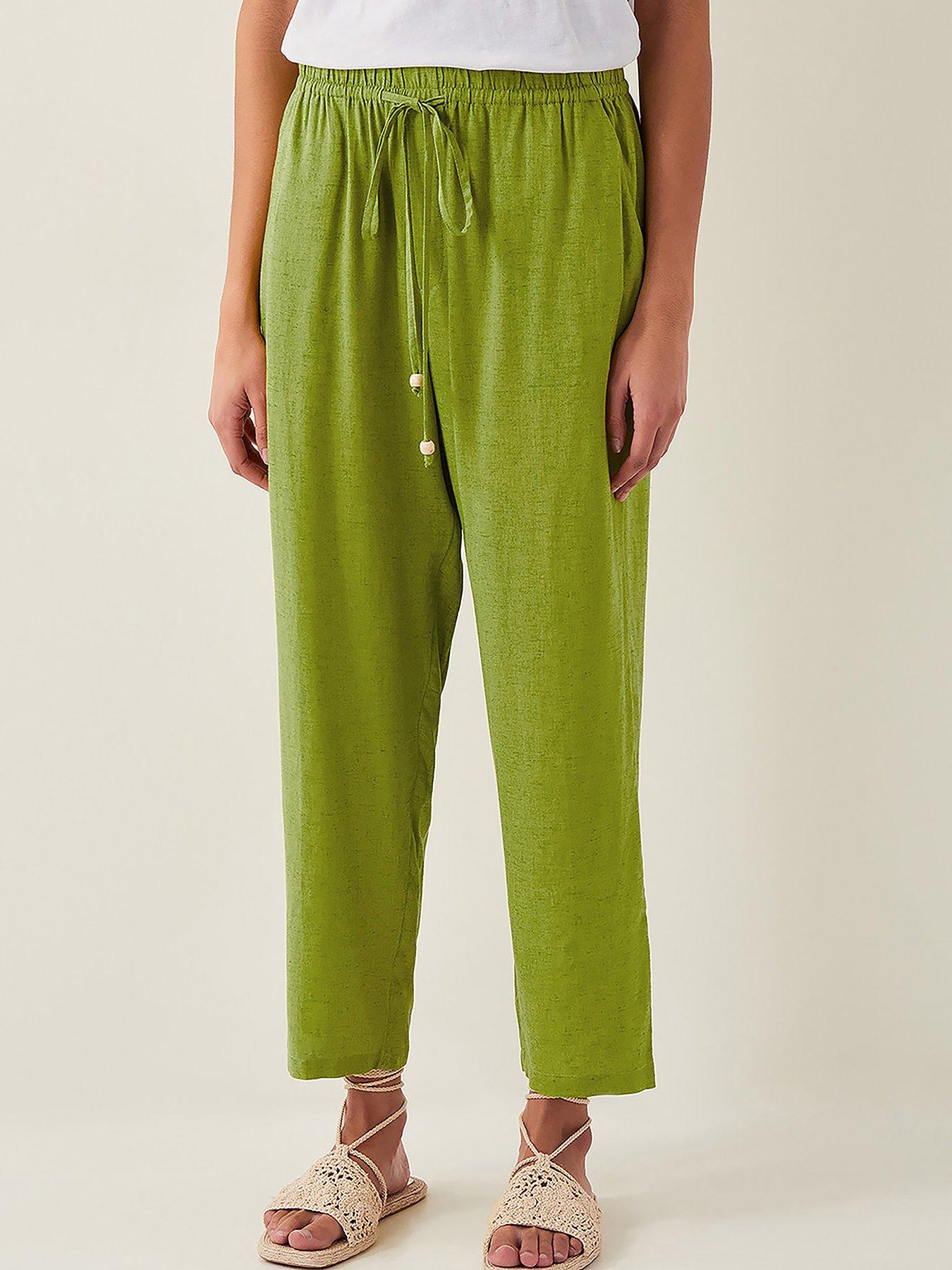 undefined Penina Linen Trousers - Green