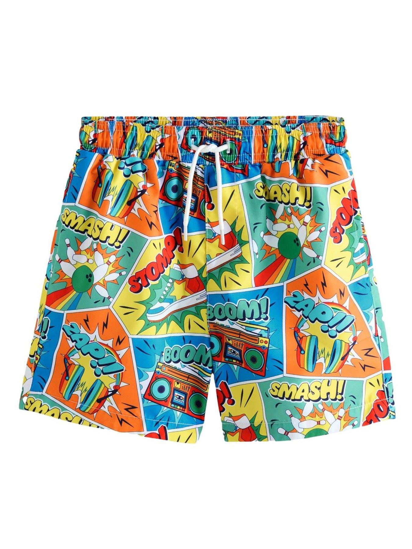 little-bird-comic-print-swim-shorts-multi