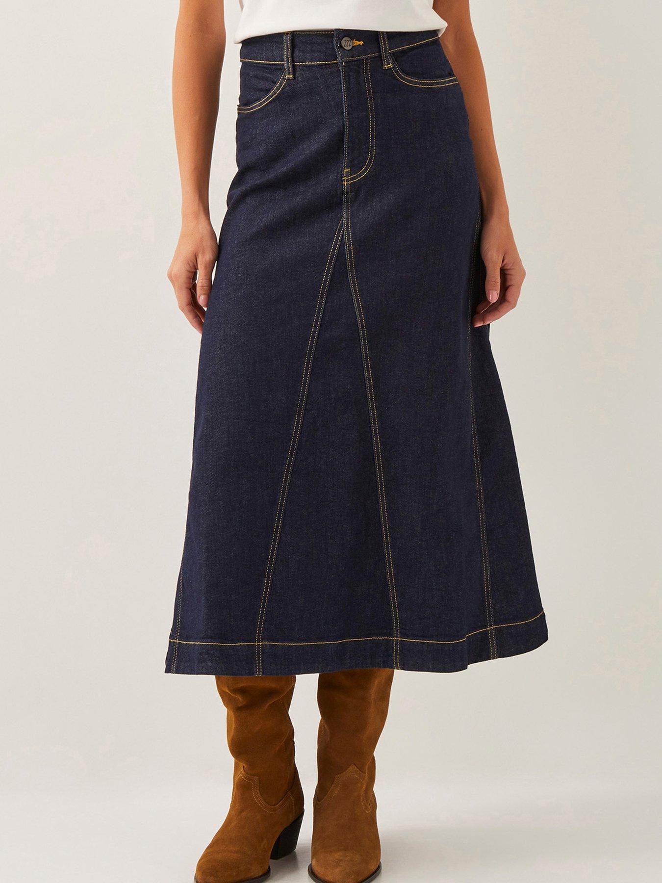 undefined Goldie Godet Skirt - Indigo