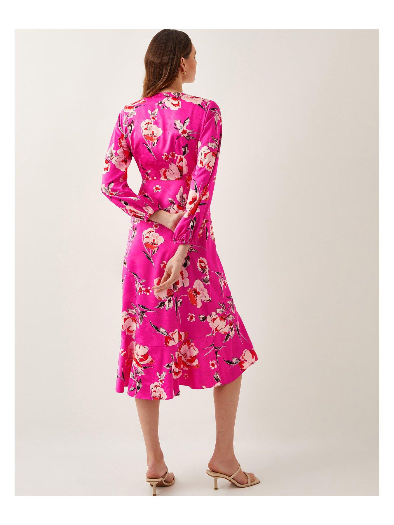  image of monsoon-meridith-wrap-dress-pink
