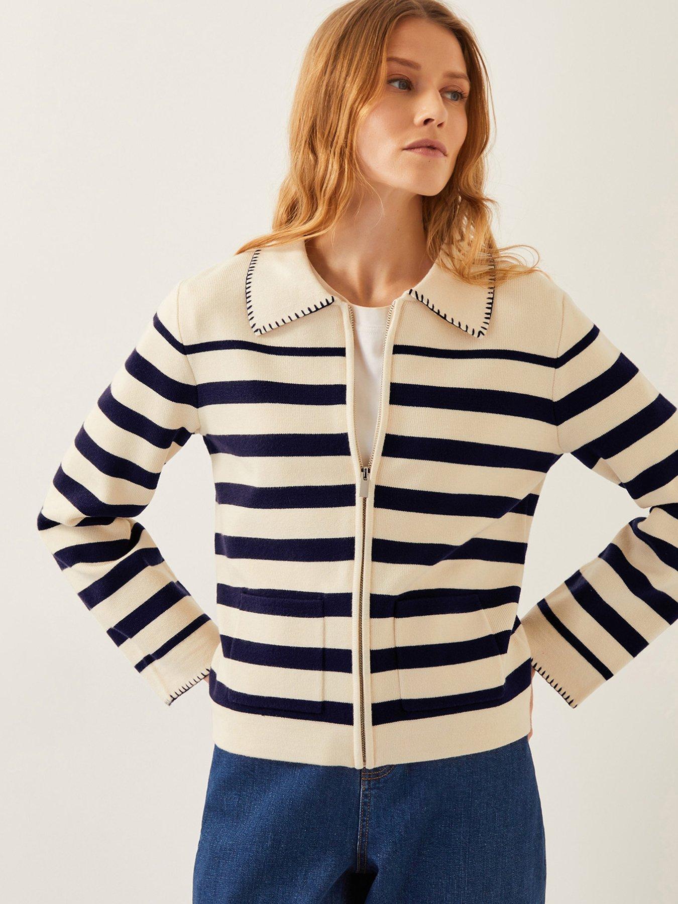 undefined Sabine Stripe Jacket - Ivory