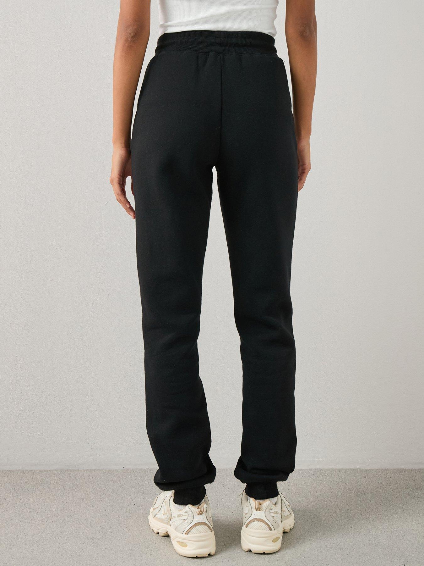 Image 2 of 7 of The Very Collection Womens Cuffed Drawcord Waist Jogging Bottoms - Black