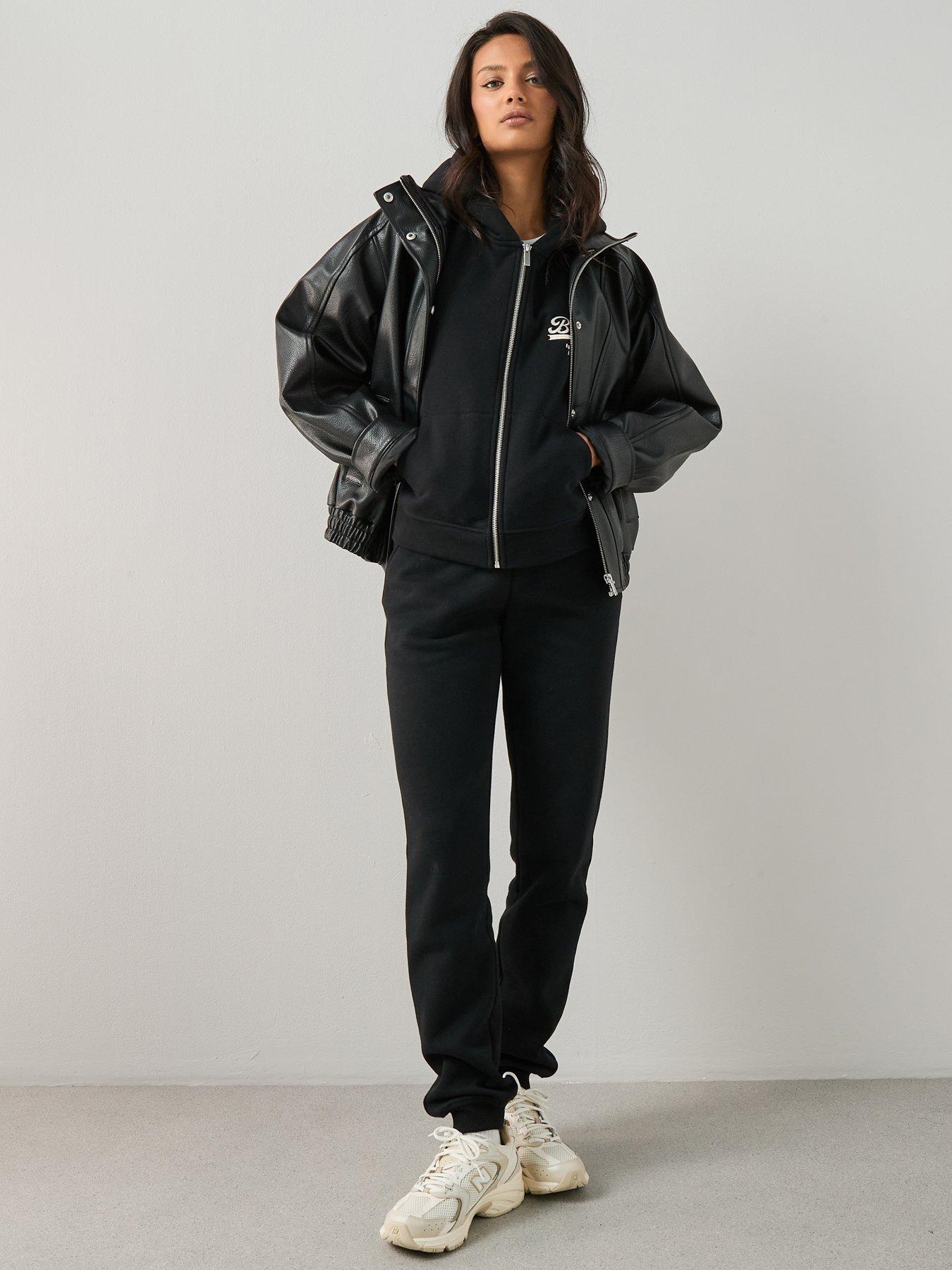 Image 3 of 7 of The Very Collection Womens Cuffed Drawcord Waist Jogging Bottoms - Black