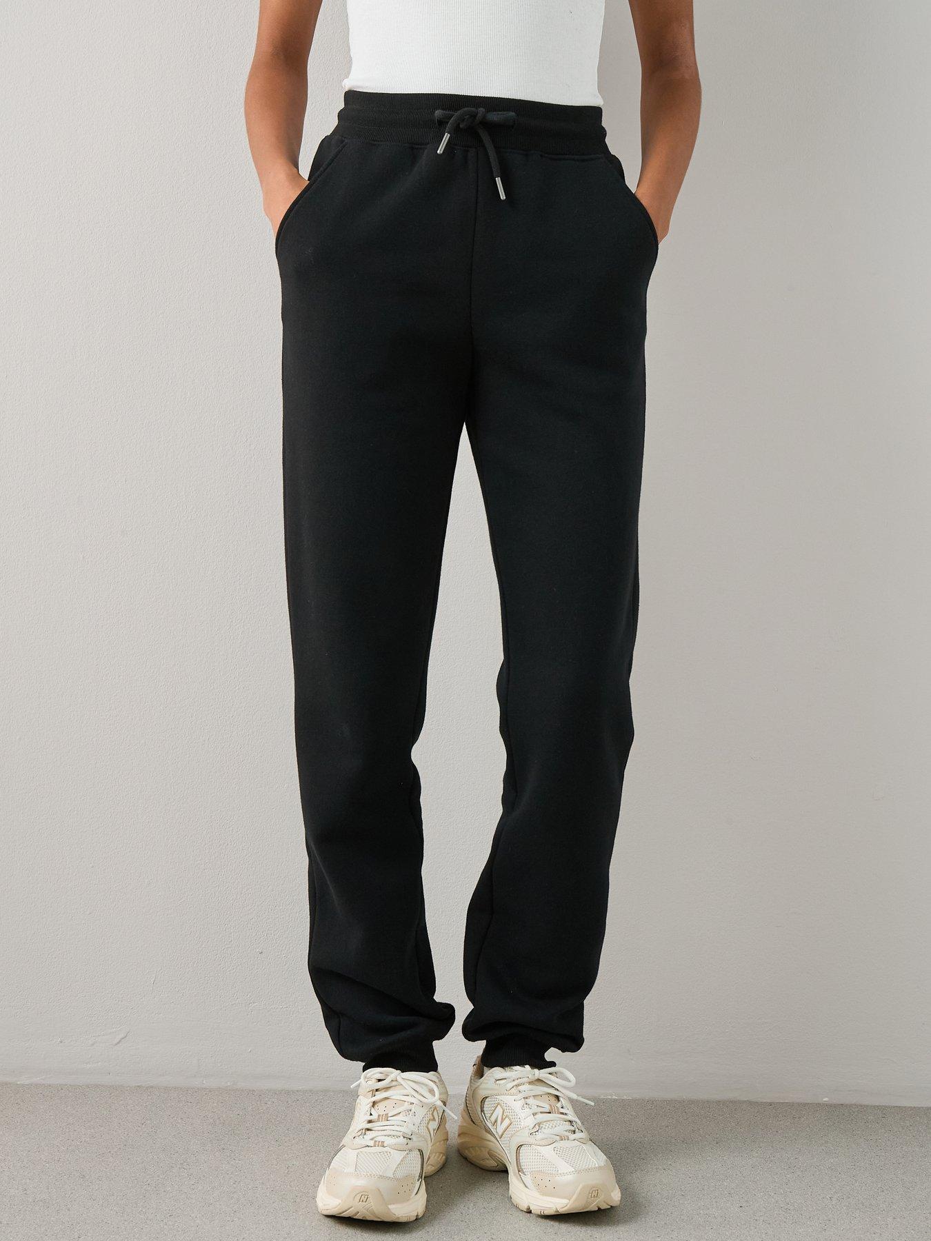 Image 4 of 7 of The Very Collection Womens Cuffed Drawcord Waist Jogging Bottoms - Black