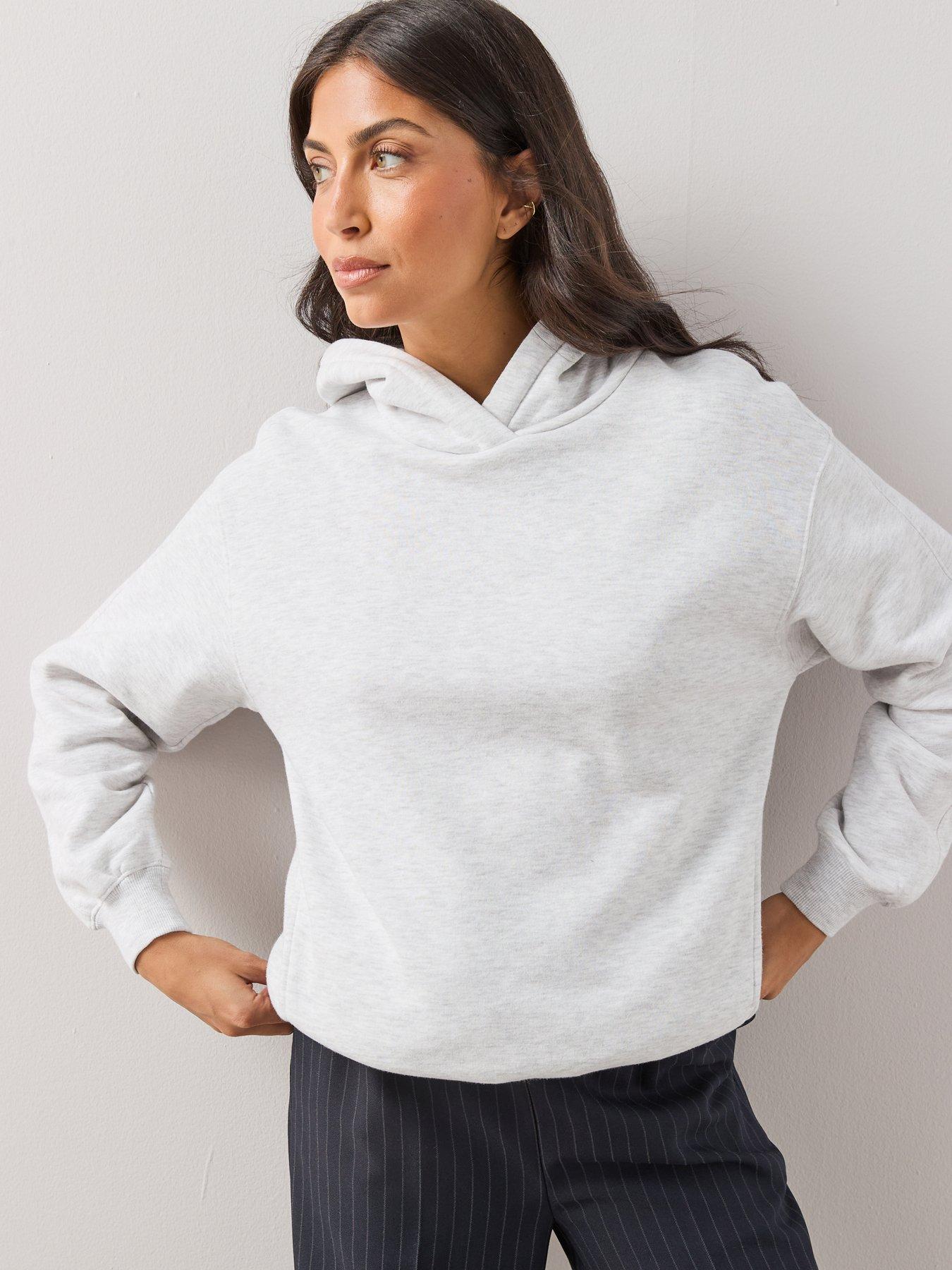 Image 1 of 7 of The Very Collection Womens Relaxed Cotton Blend Hoodie - Grey