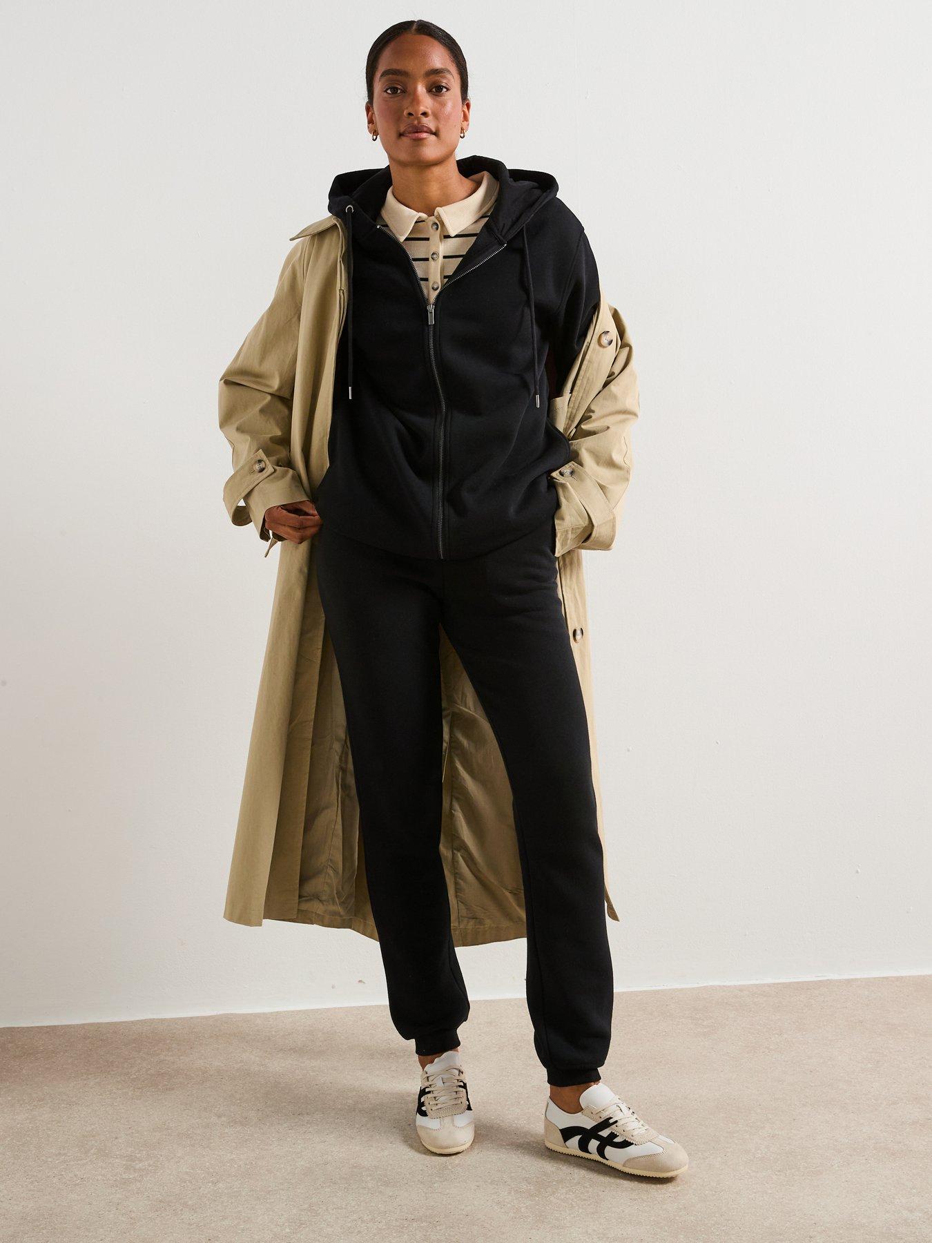 undefined The Essential Oversized Zip Through Hoodie - Black