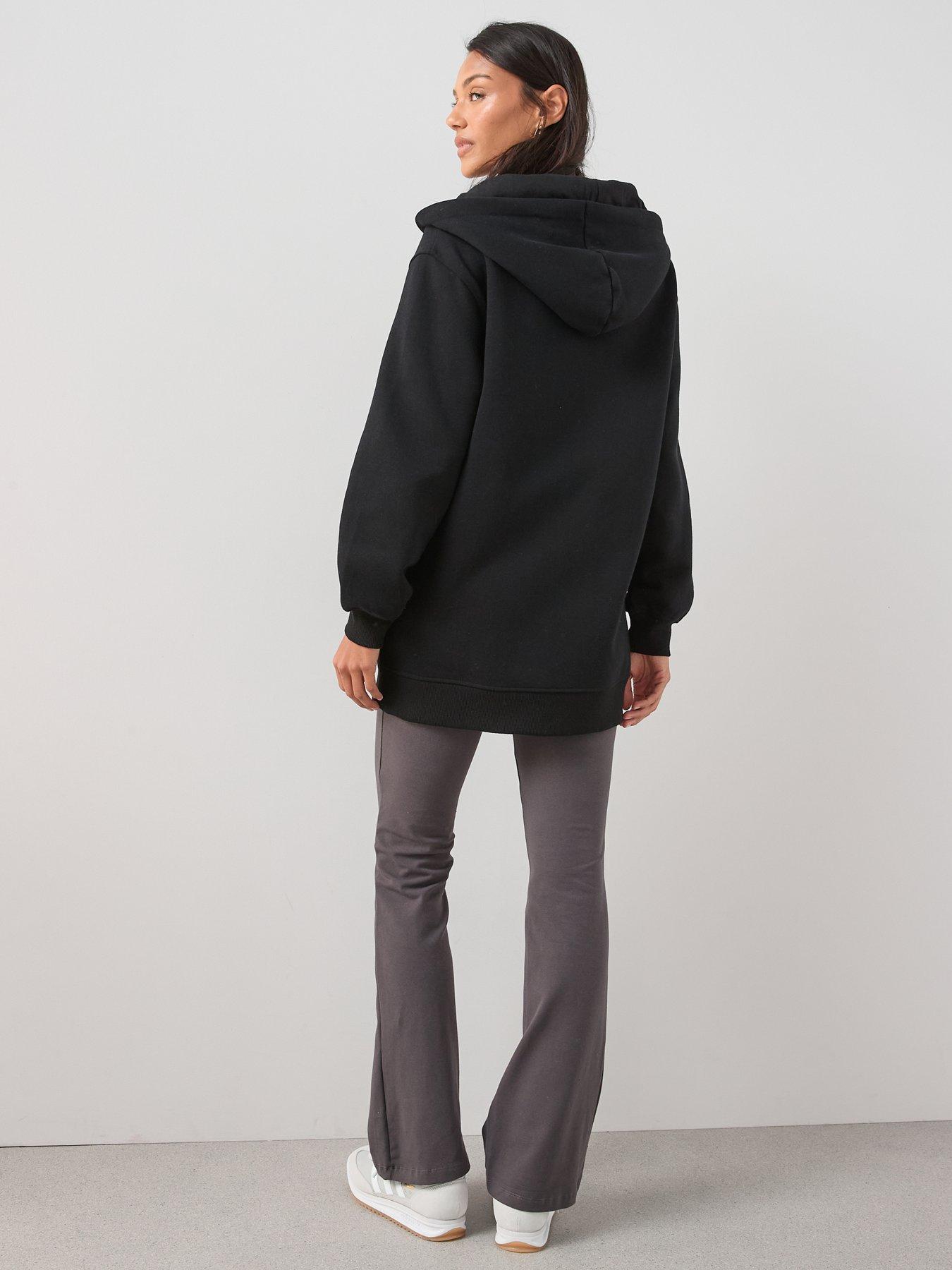 Image 2 of 6 of The Very Collection Womens Relaxed Zip Through Hoodie - Black