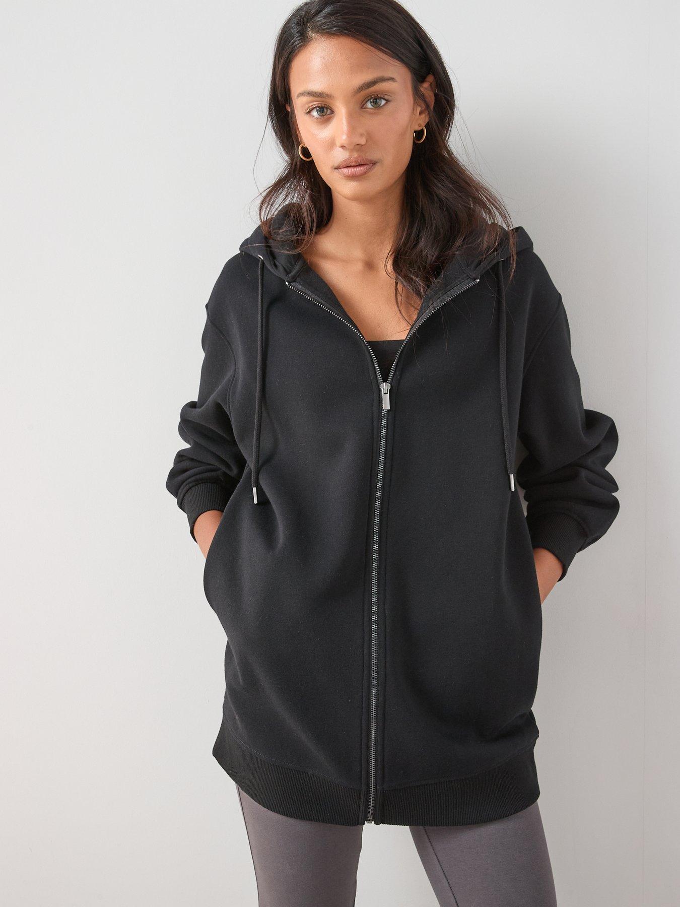 Image 5 of 6 of The Very Collection Womens Relaxed Zip Through Hoodie - Black
