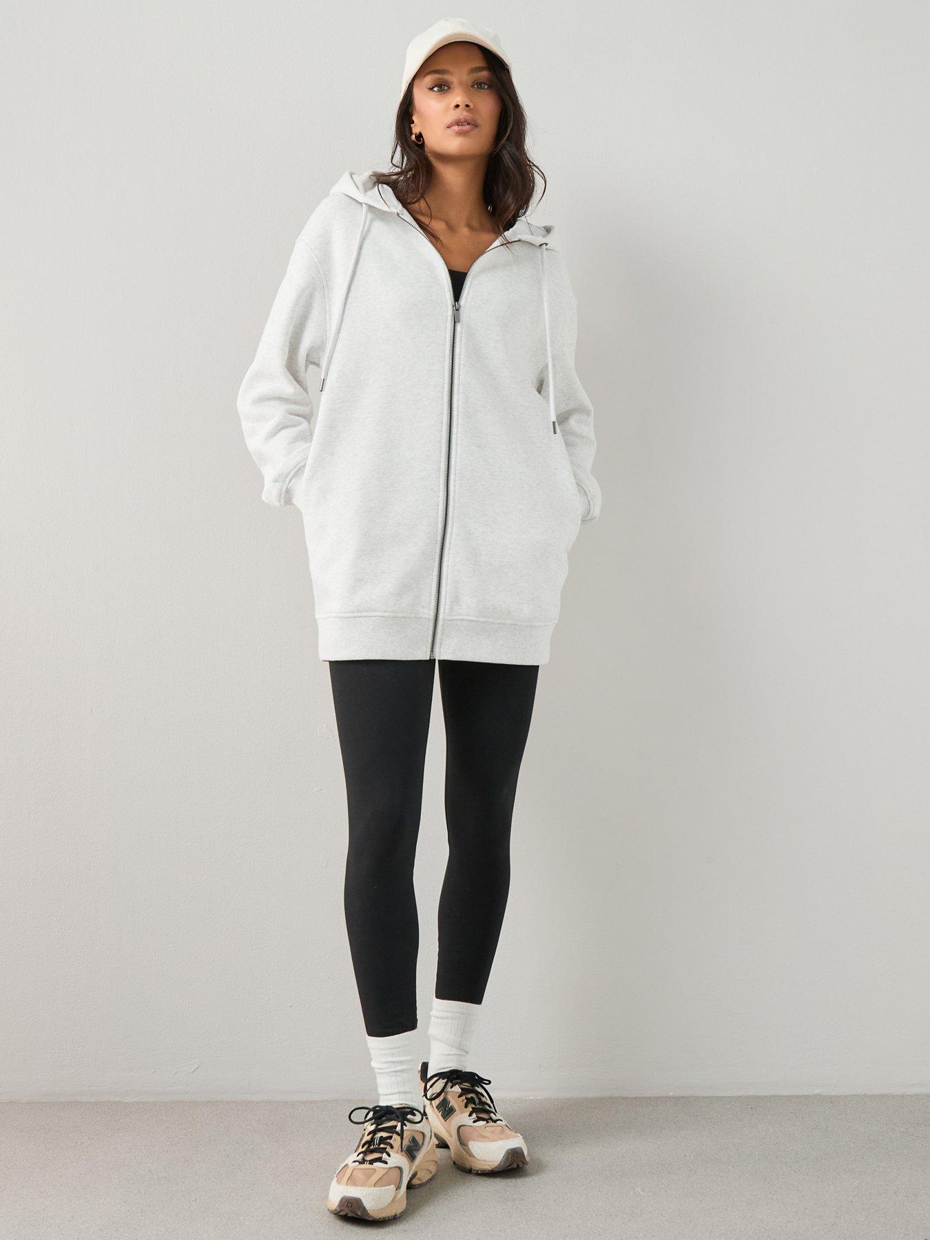 Image 1 of 7 of The Very Collection Womens Relaxed Zip Through Hoodie - White