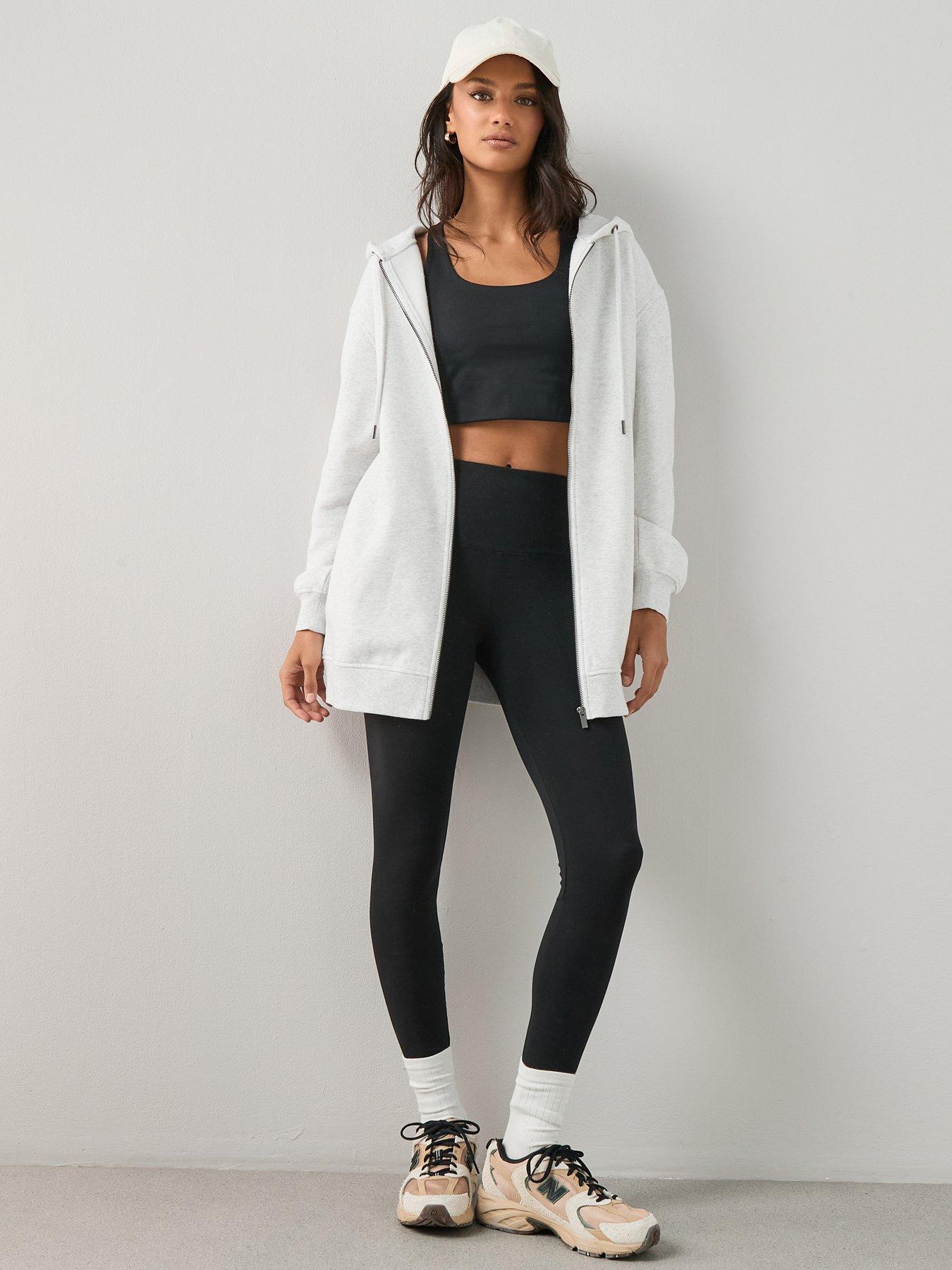 Image 3 of 7 of The Very Collection Womens Relaxed Zip Through Hoodie - White