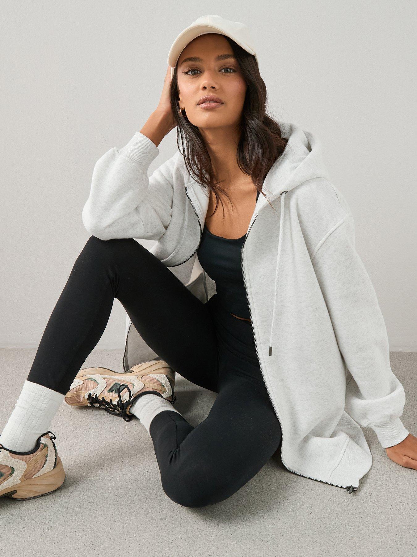 Image 4 of 7 of The Very Collection Womens Relaxed Zip Through Hoodie - White