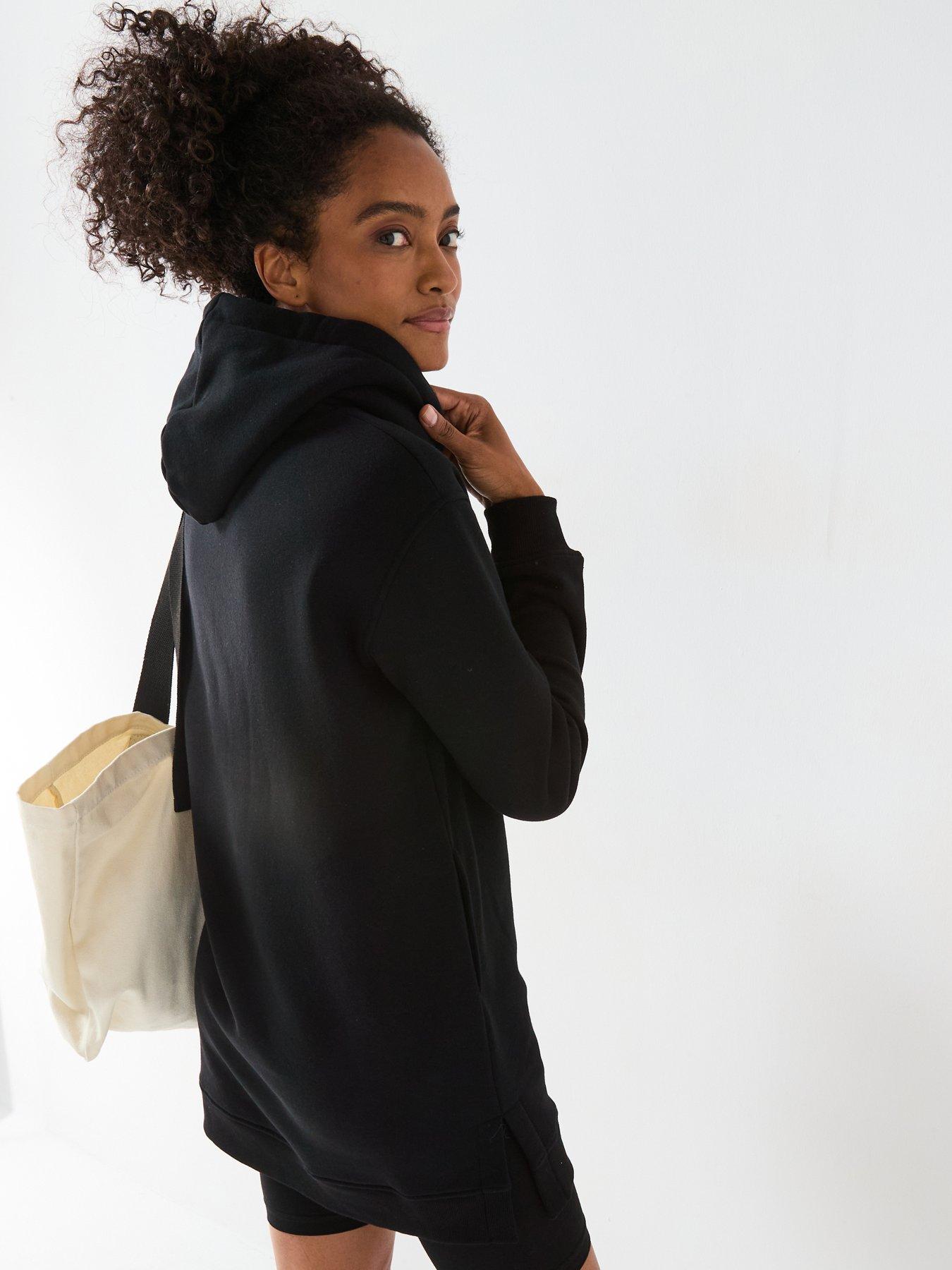 Image 2 of 6 of V by Very The Essential Longline Hoodie with Side Splits - Black