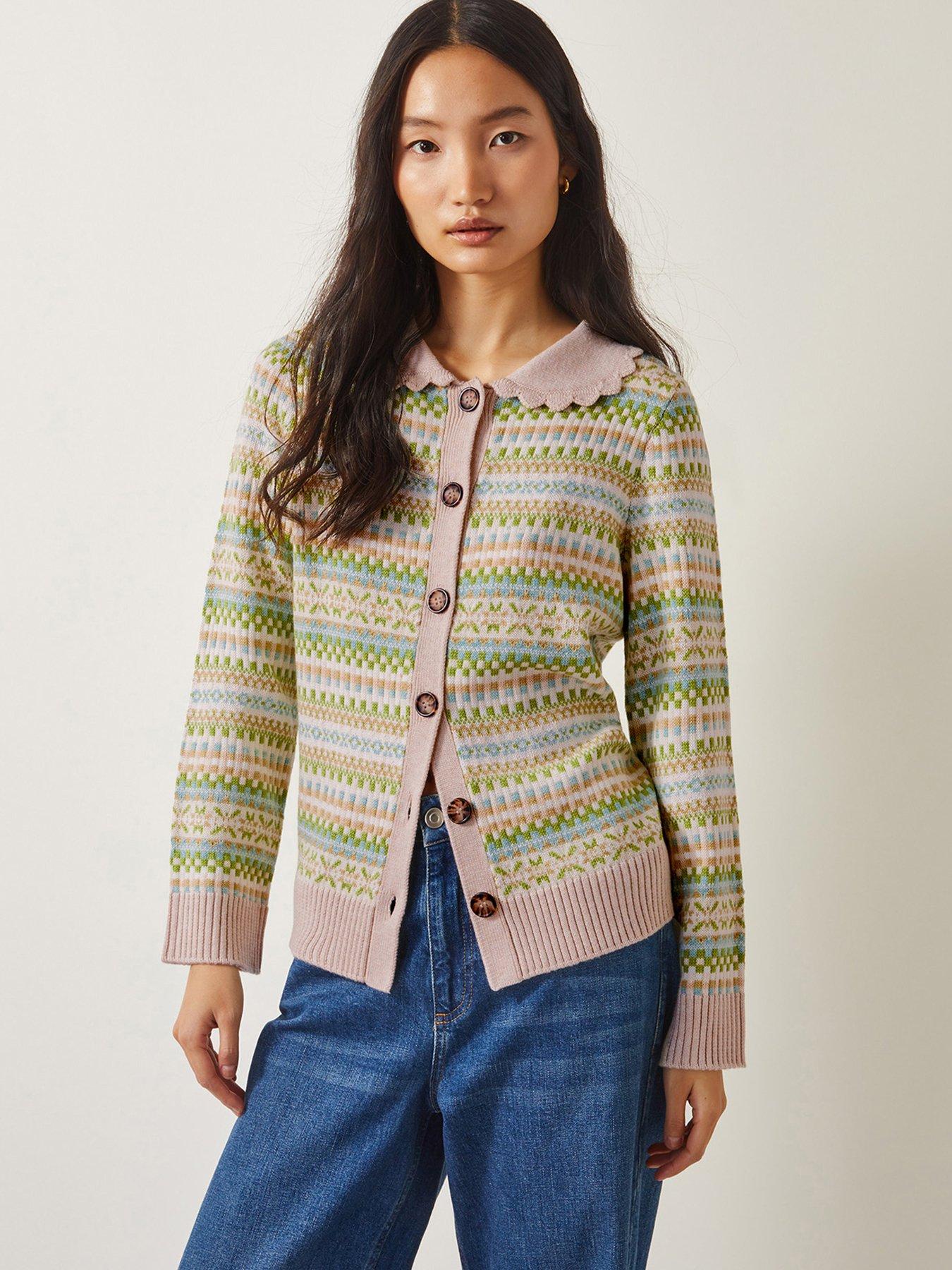 undefined Fawn Fairisle Cardigan - Green