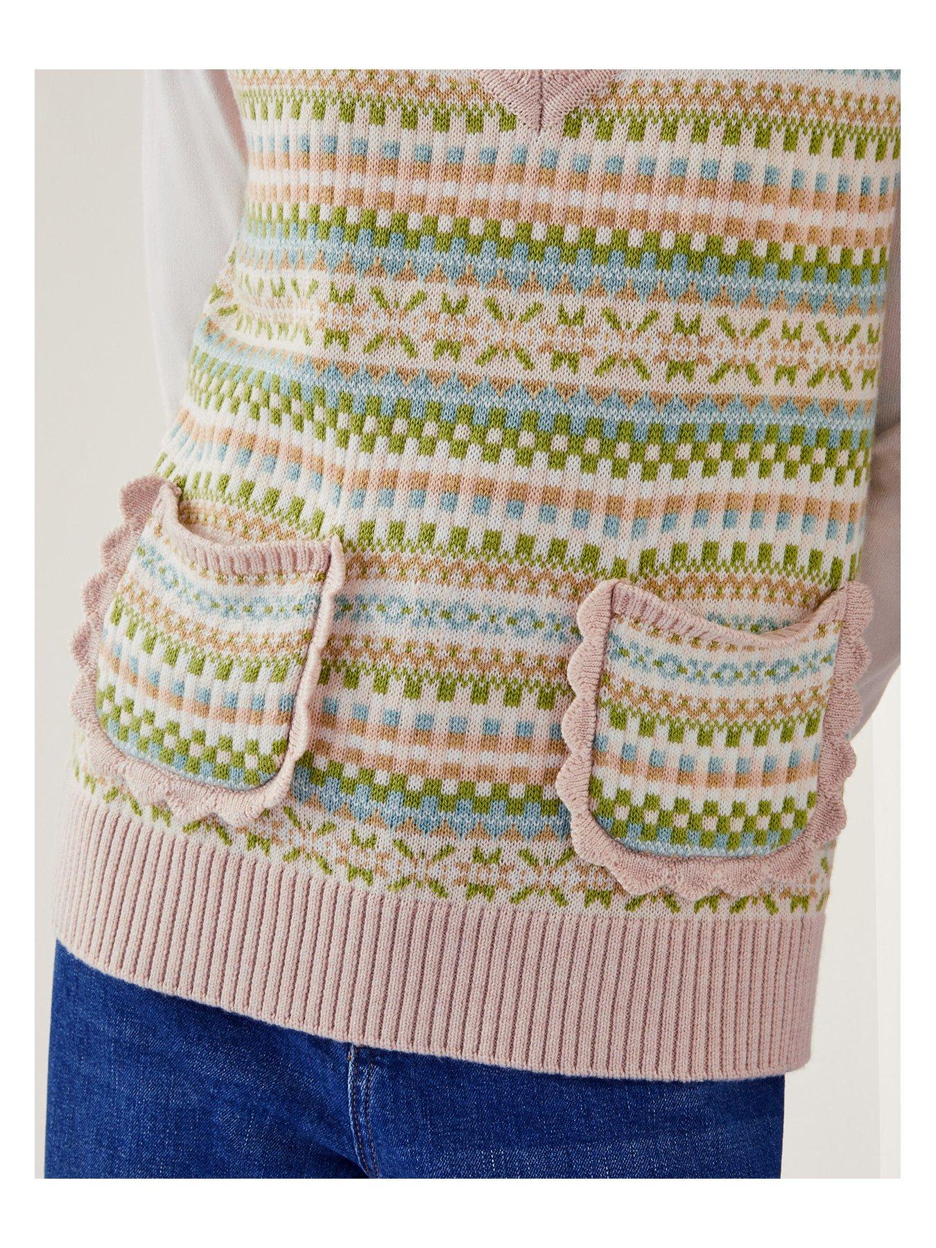  image of monsoon-fawn-fairisle-tank-green
