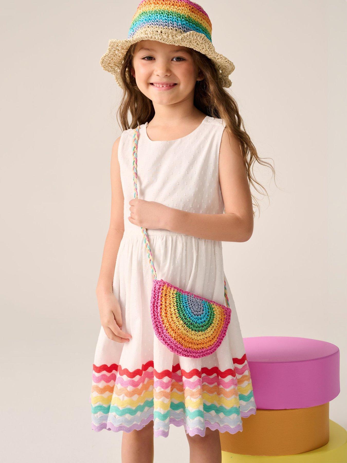  image of little-bird-rainbow-rikrak-dress-pink
