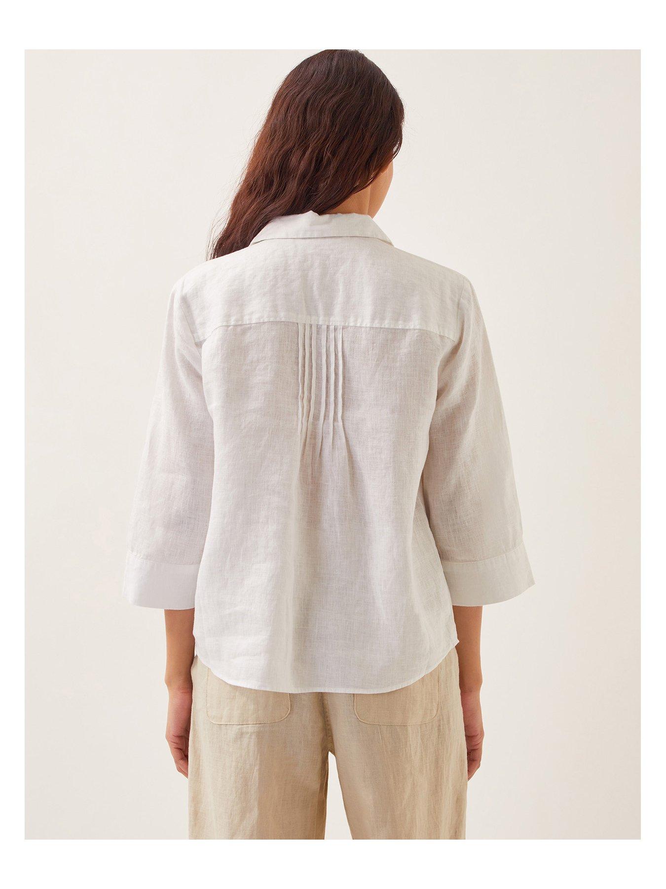  image of monsoon-elsie-linen-blouse-white
