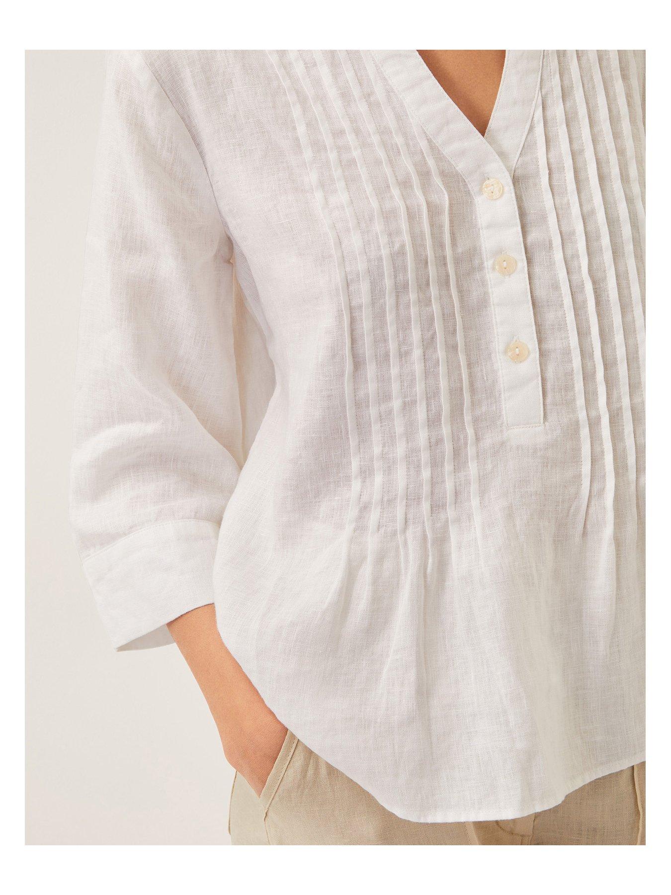  image of monsoon-elsie-linen-blouse-white