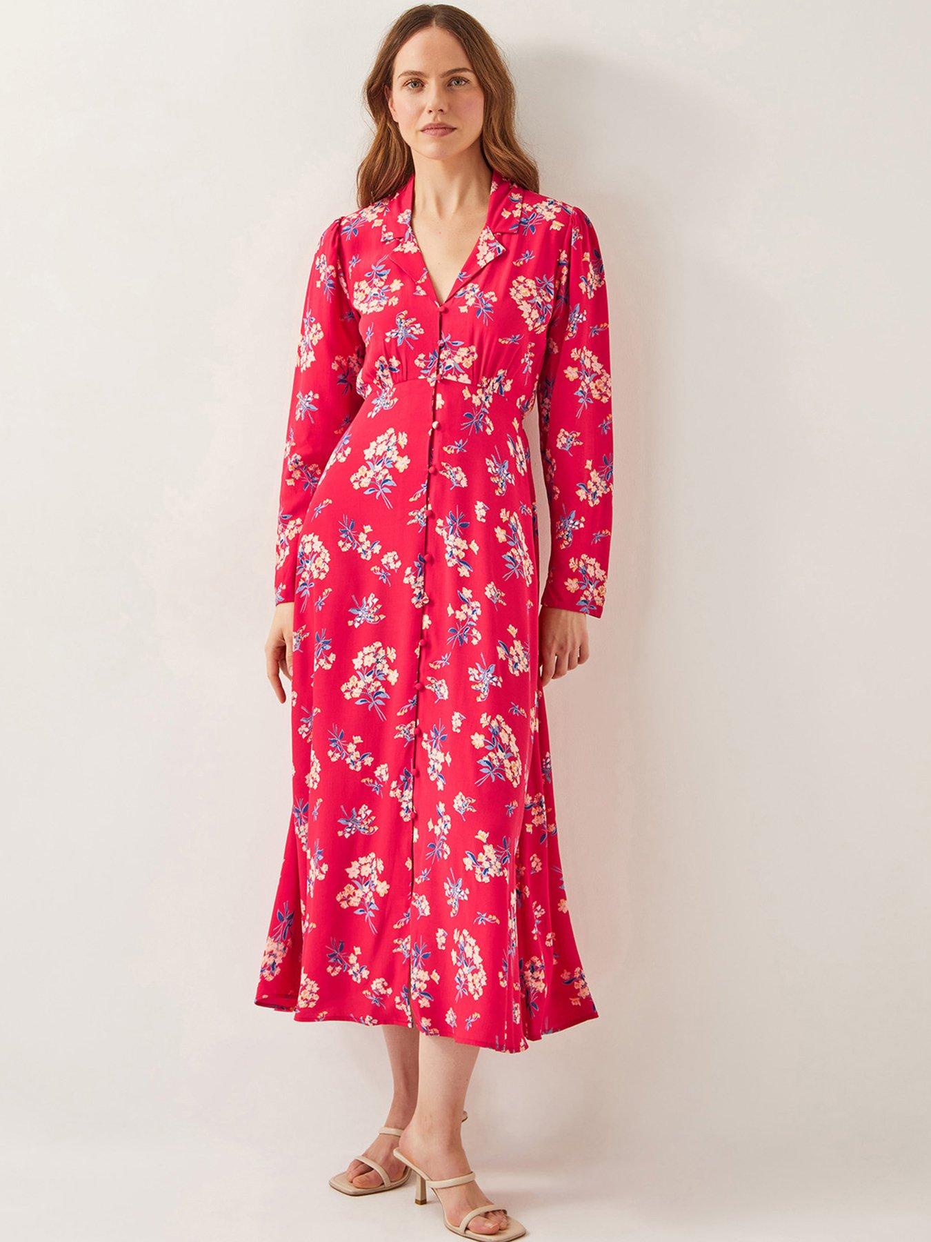 undefined Sarah Floral Dress - Red