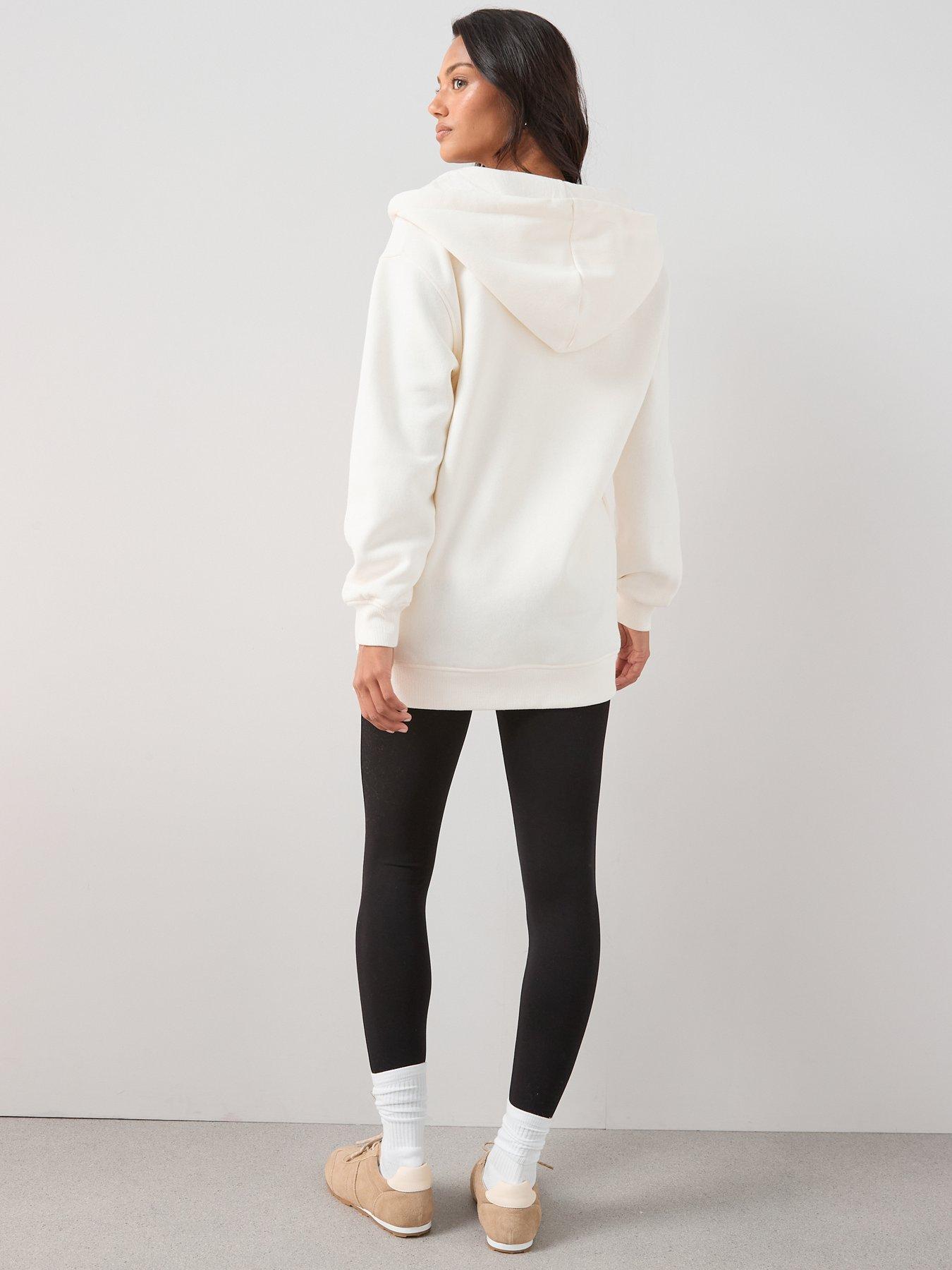  image of the-very-collection-zip-up-relaxed-hoodie-cream