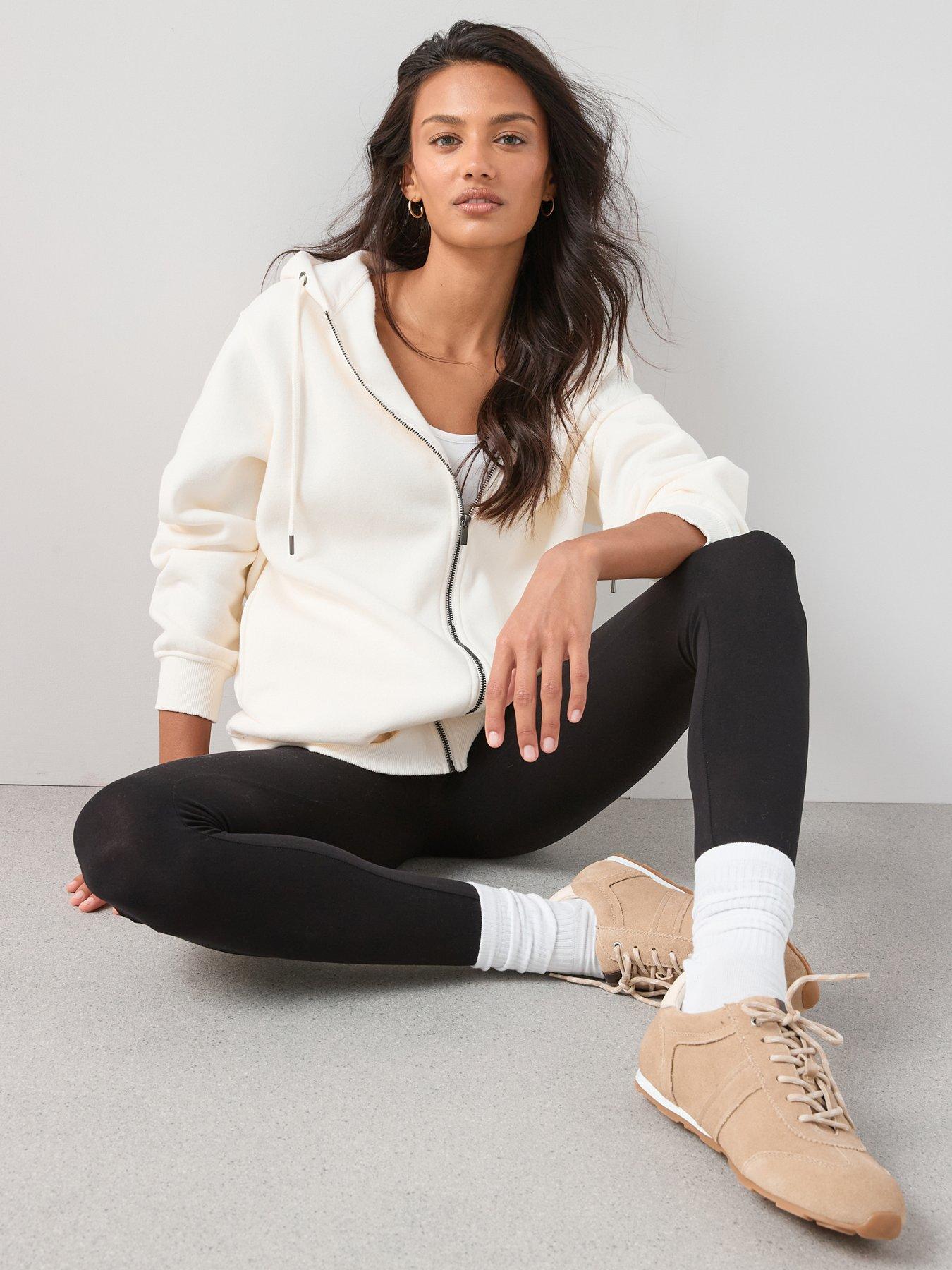 Image 5 of 6 of The Very Collection Zip Up Relaxed Hoodie - Cream