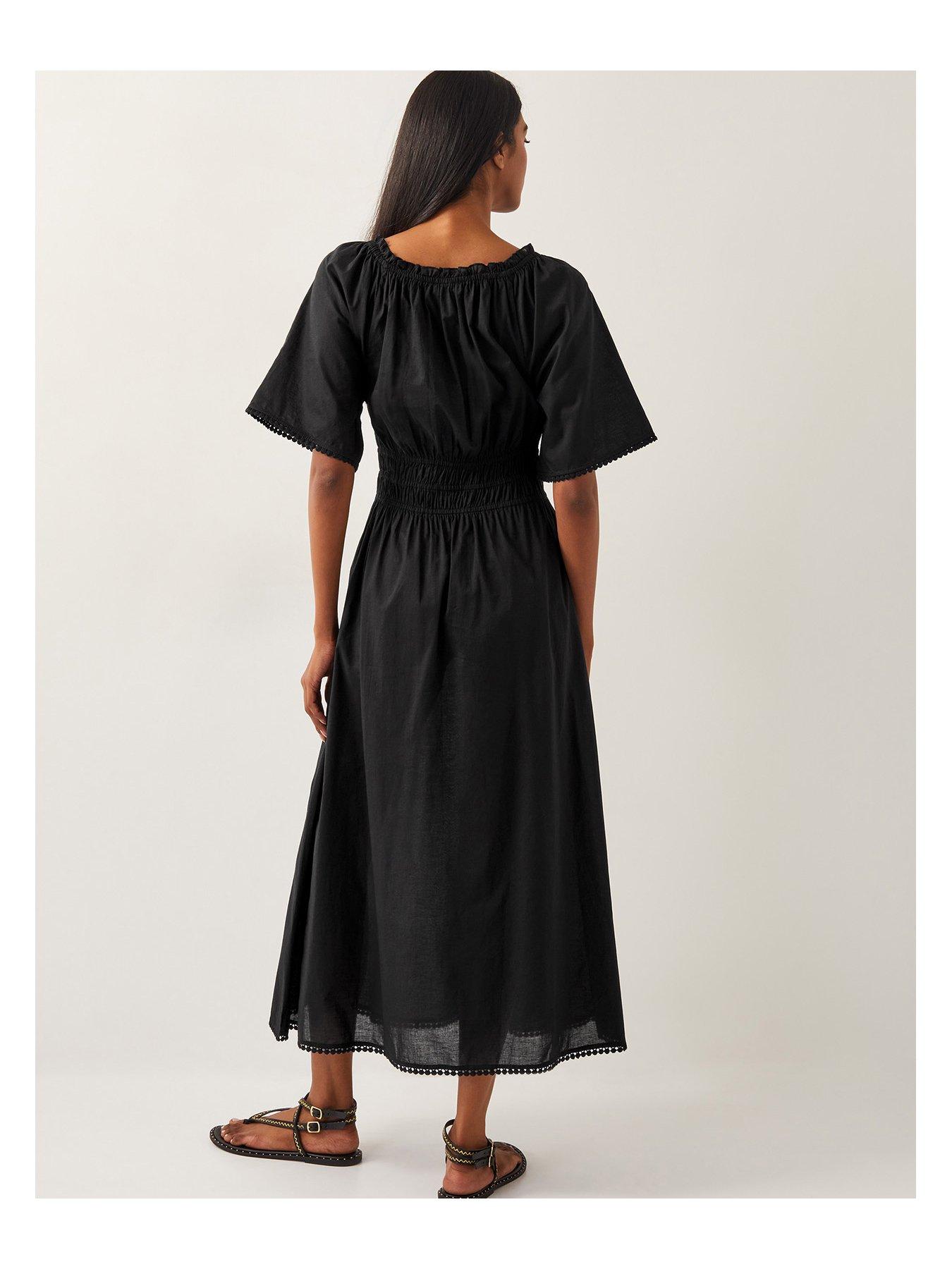  image of monsoon-nora-midi-dress-black