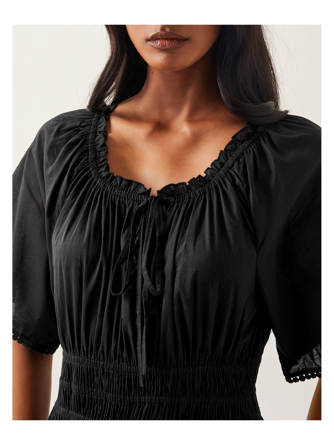  image of monsoon-nora-midi-dress-black