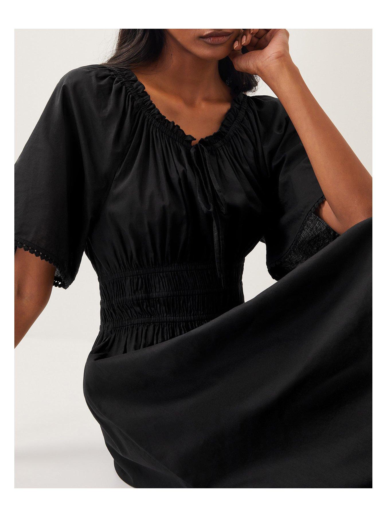  image of monsoon-nora-midi-dress-black