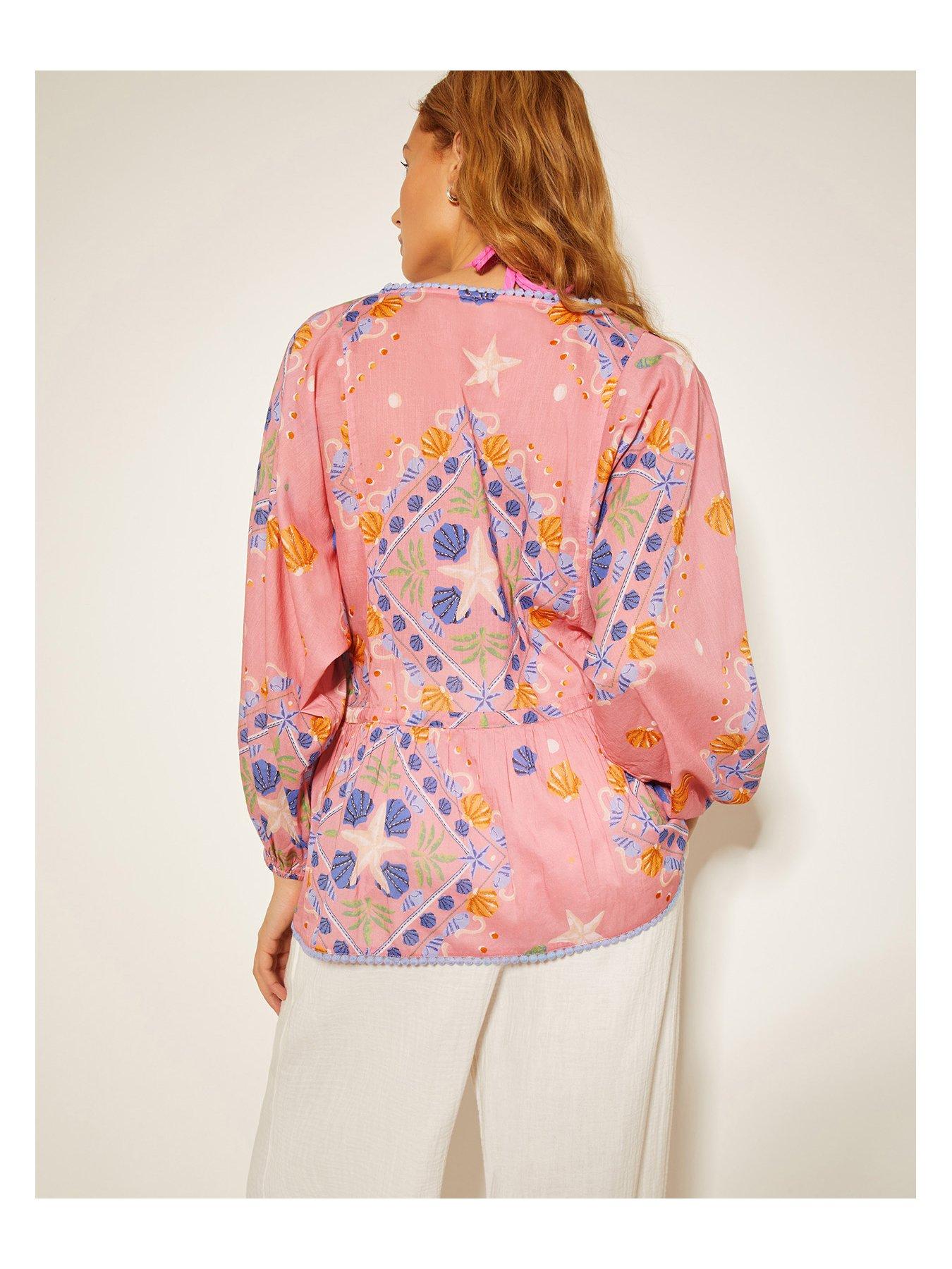 Image 2 of 6 of Monsoon Mabel Print Top - Peach