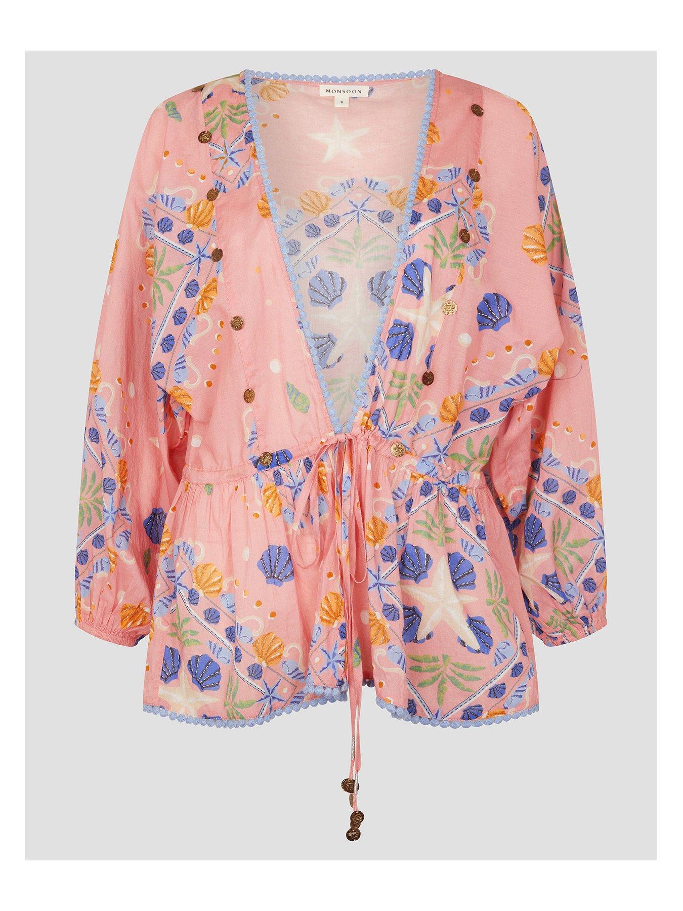Image 3 of 6 of Monsoon Mabel Print Top - Peach