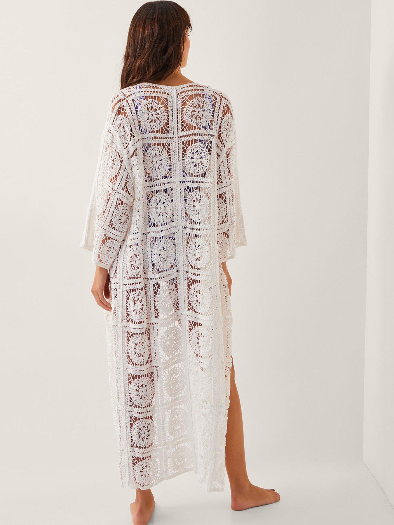 Image 2 of 4 of Monsoon Cara Crochet Coverup - Ivory