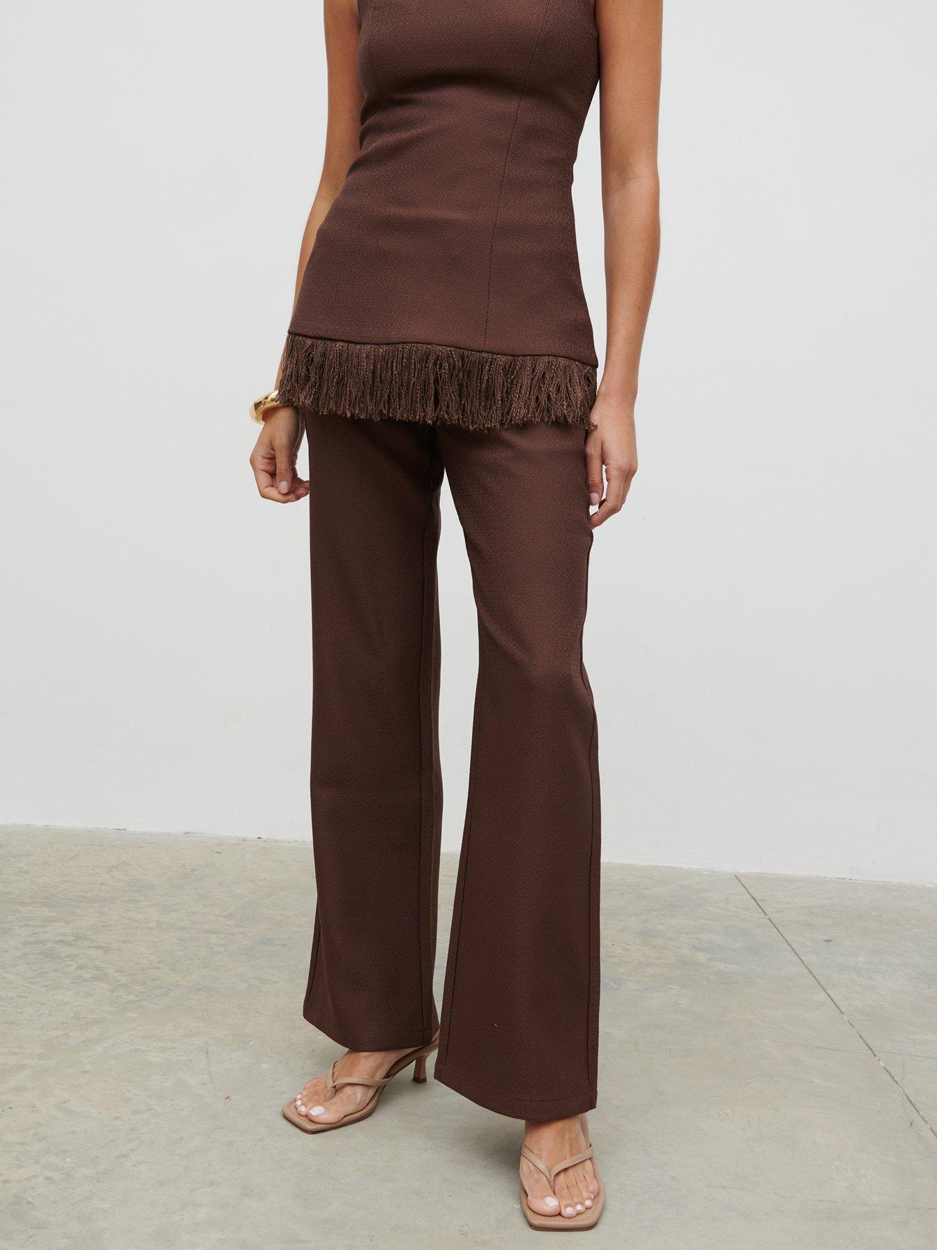 undefined Verona Straight Leg Trouser - Brown