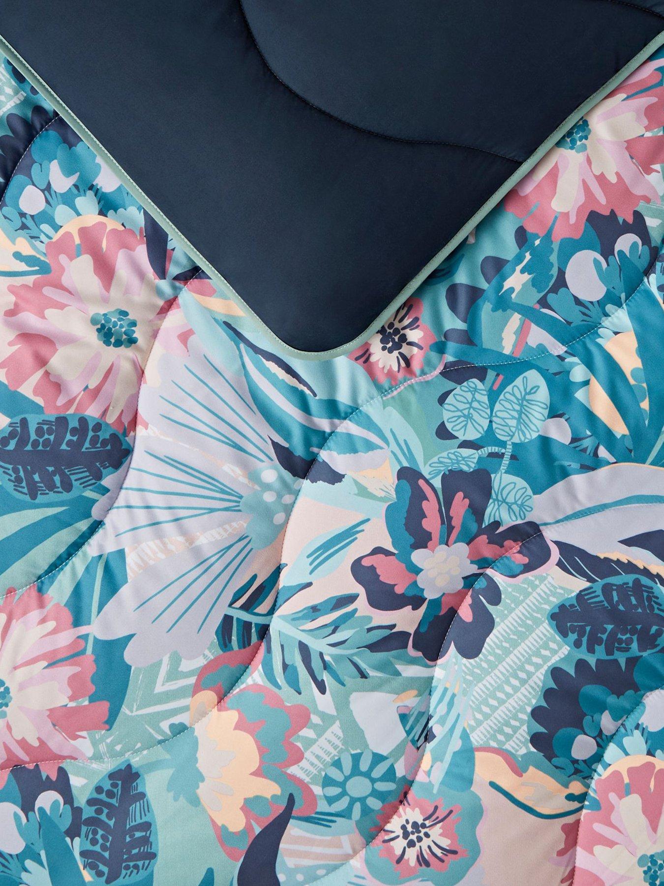  image of night-lark-pastel-palms-coverless-duvet-set