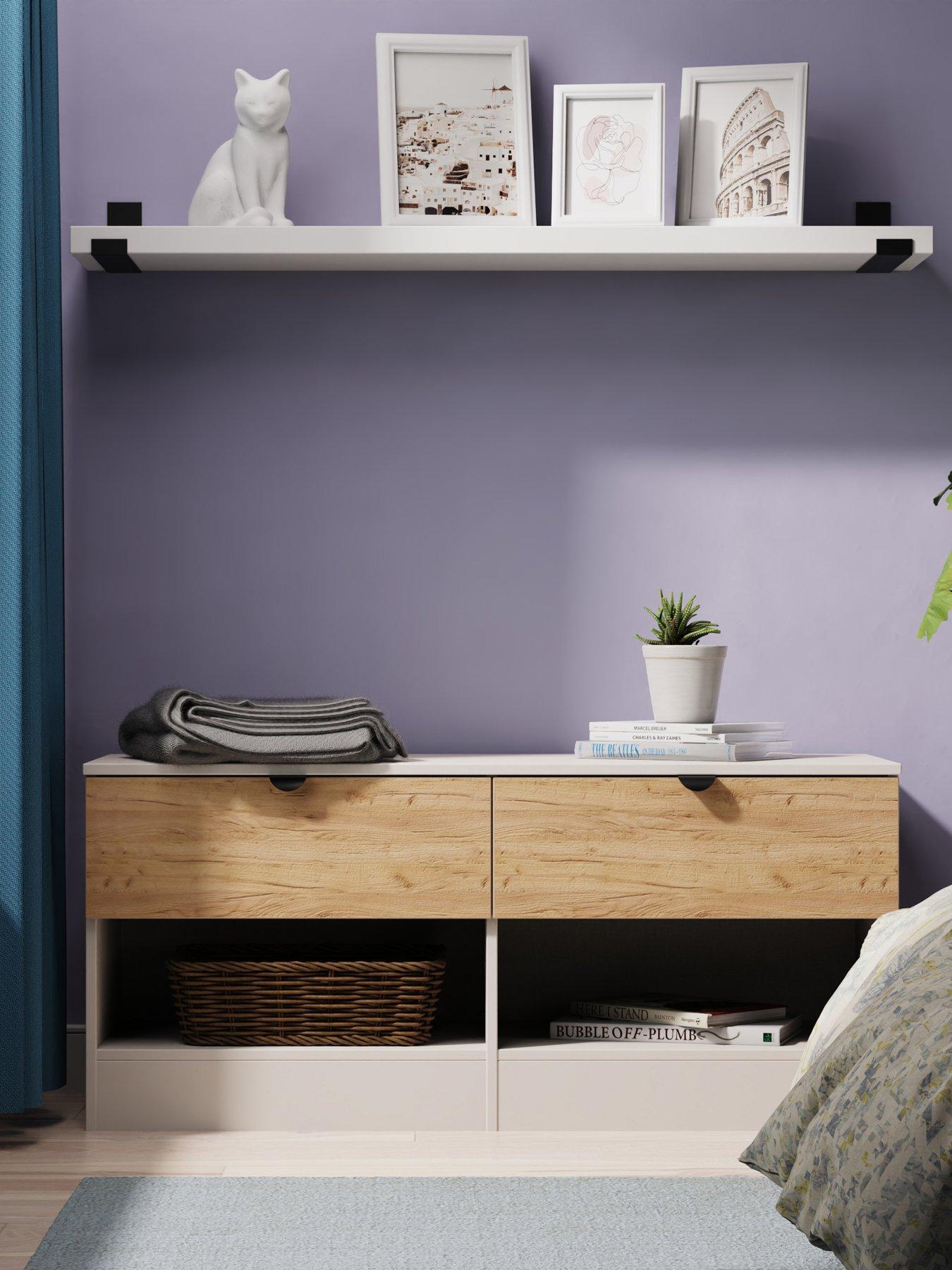 Image 1 of 6 of SWIFT Nefeli&nbsp;Ready Assembled 2 Drawer Double Chest - Oak/Taupe