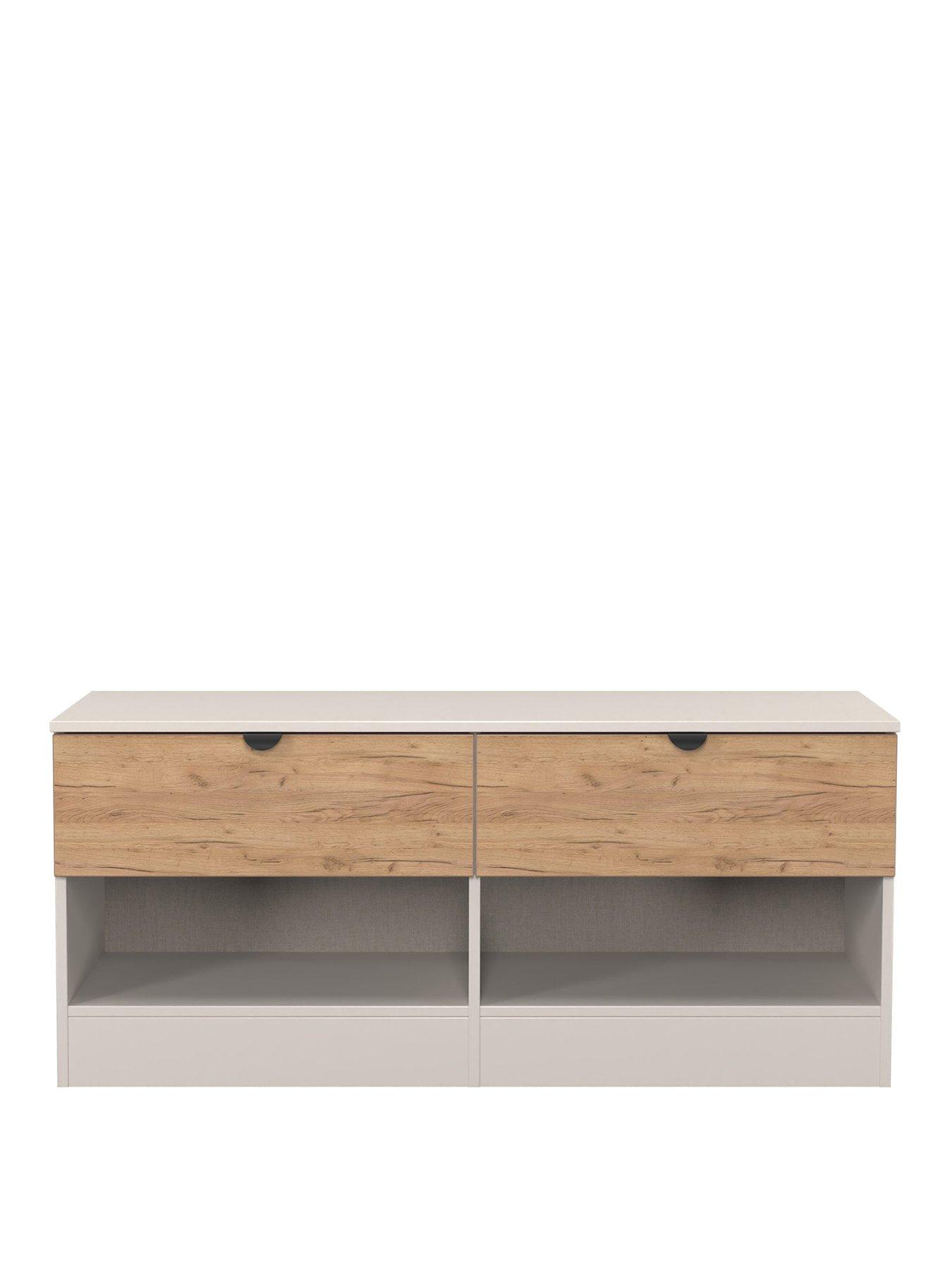 Image 2 of 6 of SWIFT Nefeli&nbsp;Ready Assembled 2 Drawer Double Chest - Oak/Taupe