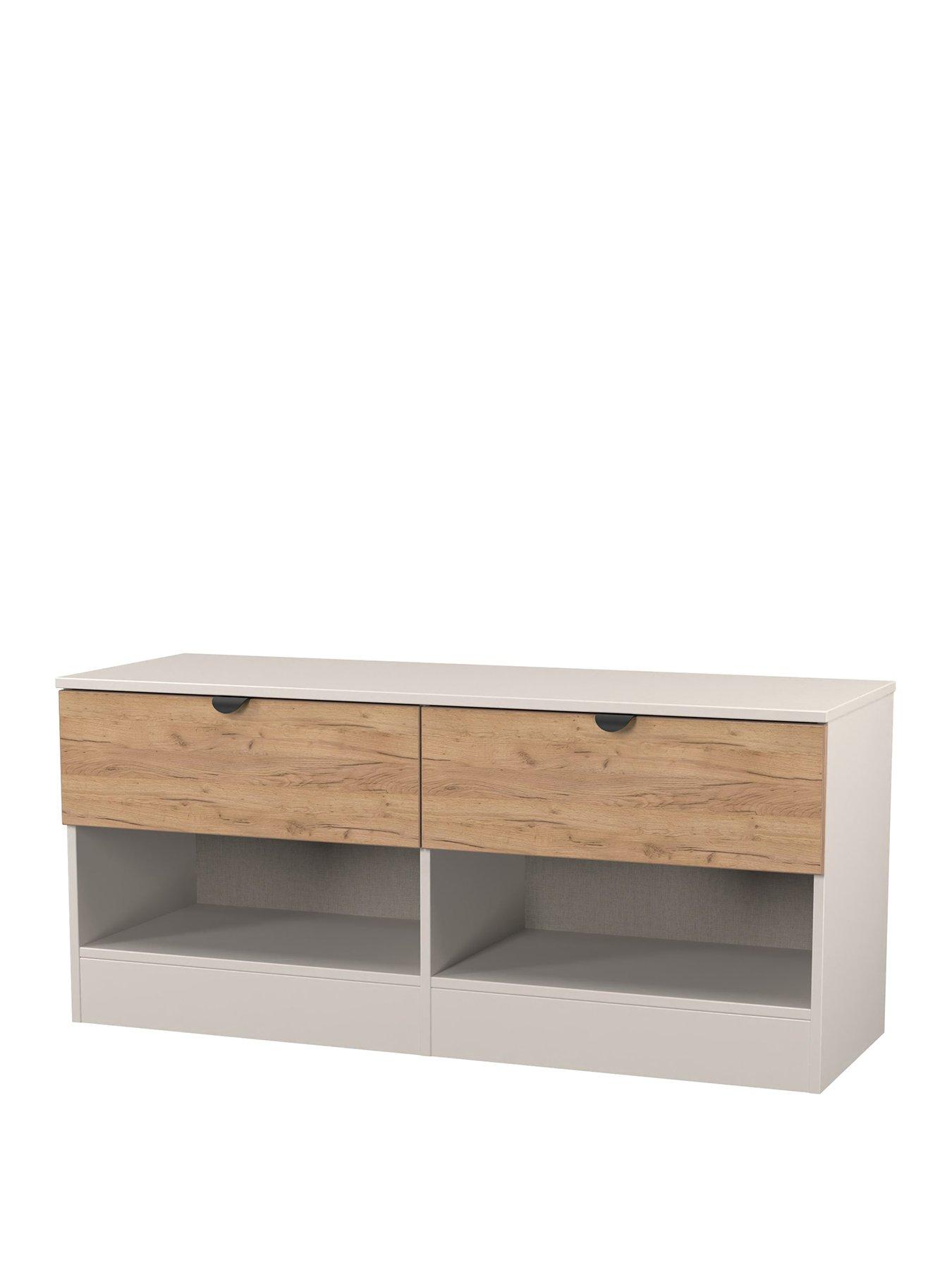 Image 3 of 6 of SWIFT Nefeli&nbsp;Ready Assembled 2 Drawer Double Chest - Oak/Taupe