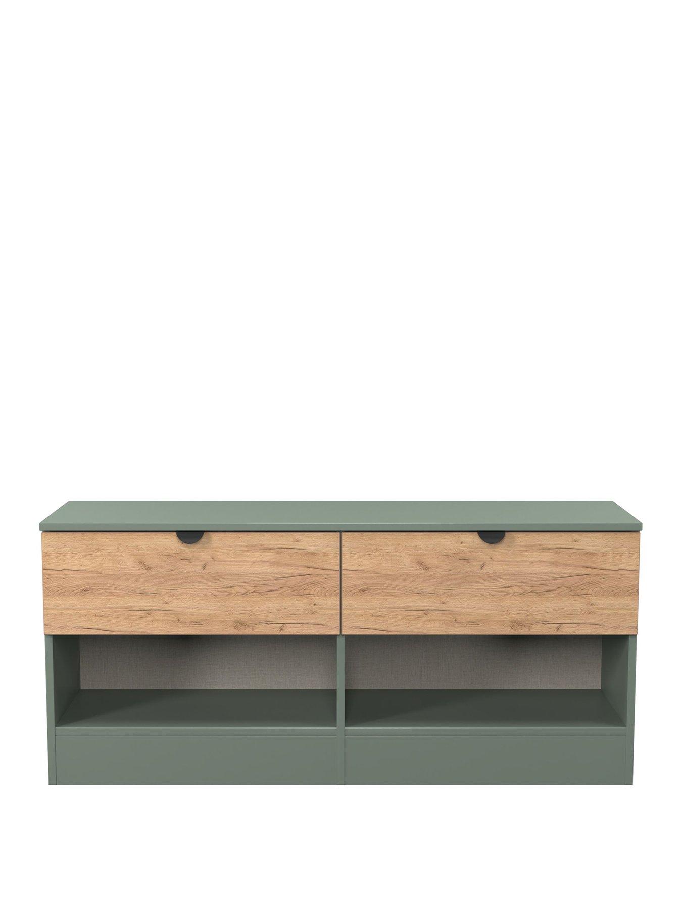 stillFront image of swift-nefelinbspready-assembled-2-drawer-double-chest-greenoak