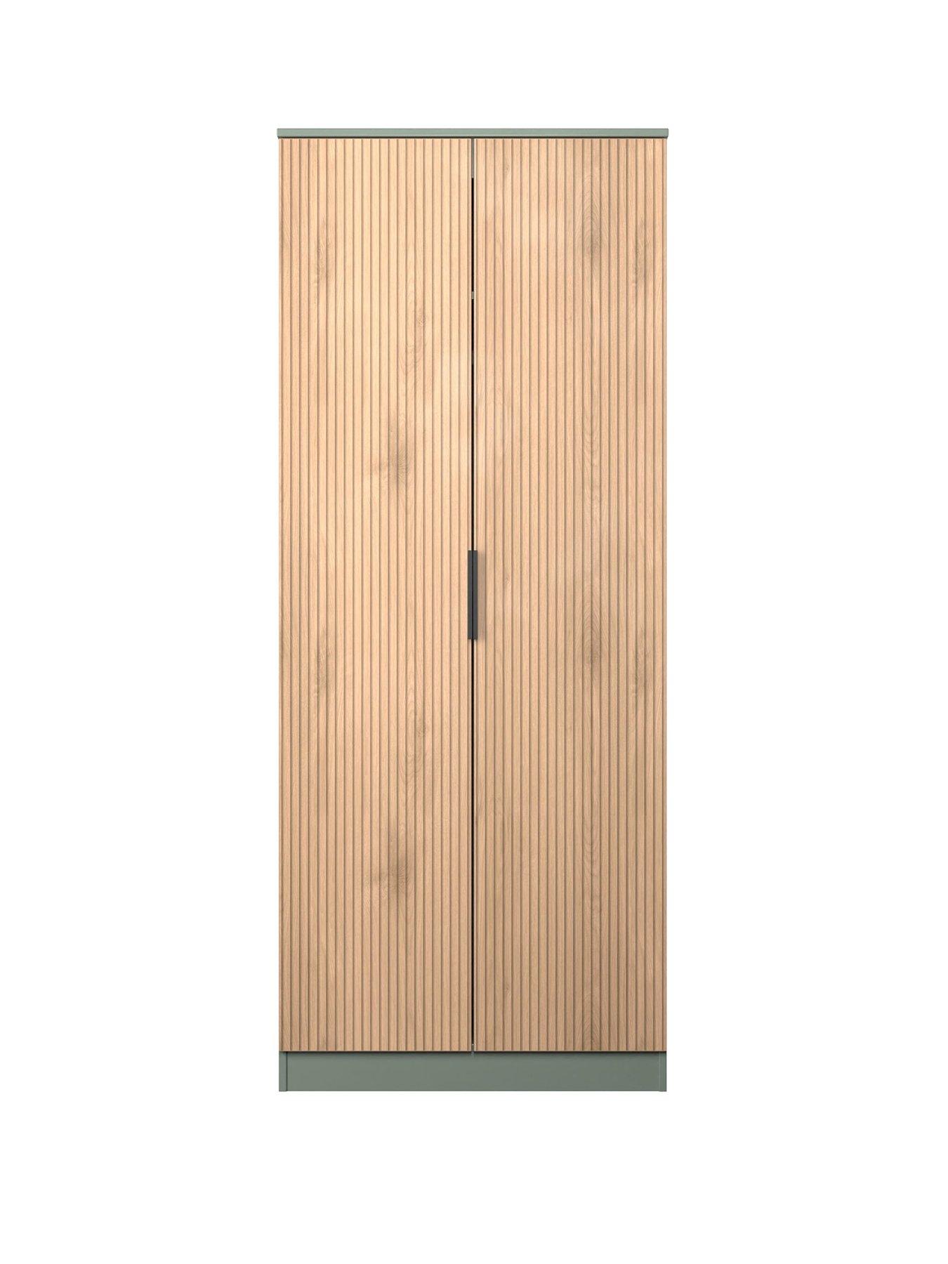 stillFront image of swift-lane-ready-assembled-2-door-wardrobe-green