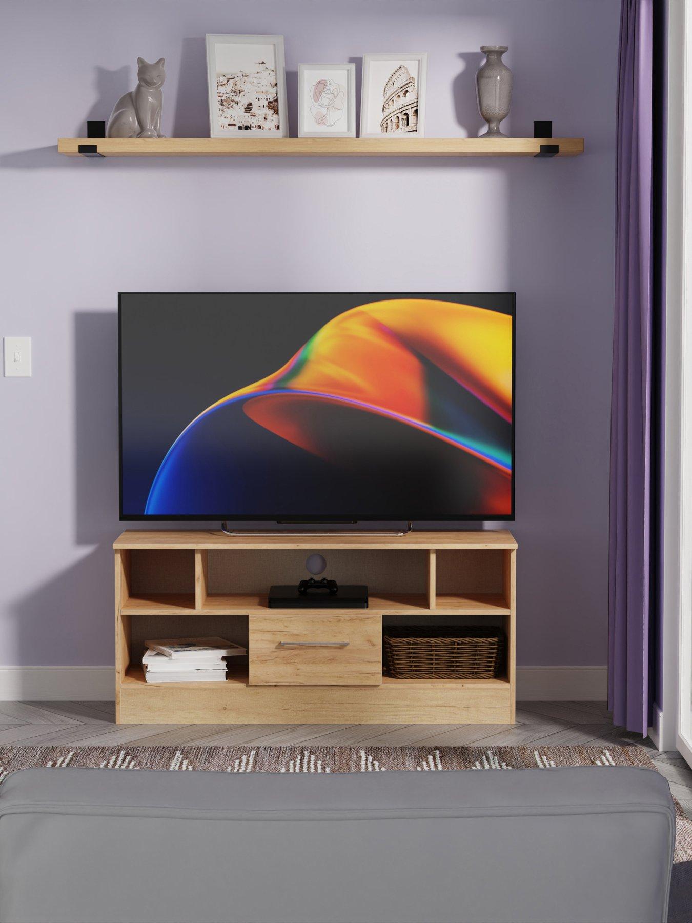 SWIFT Clarc Ready Assembled 1 Drawer TV and Media Unit - fits up to 50 inch TV - Oak