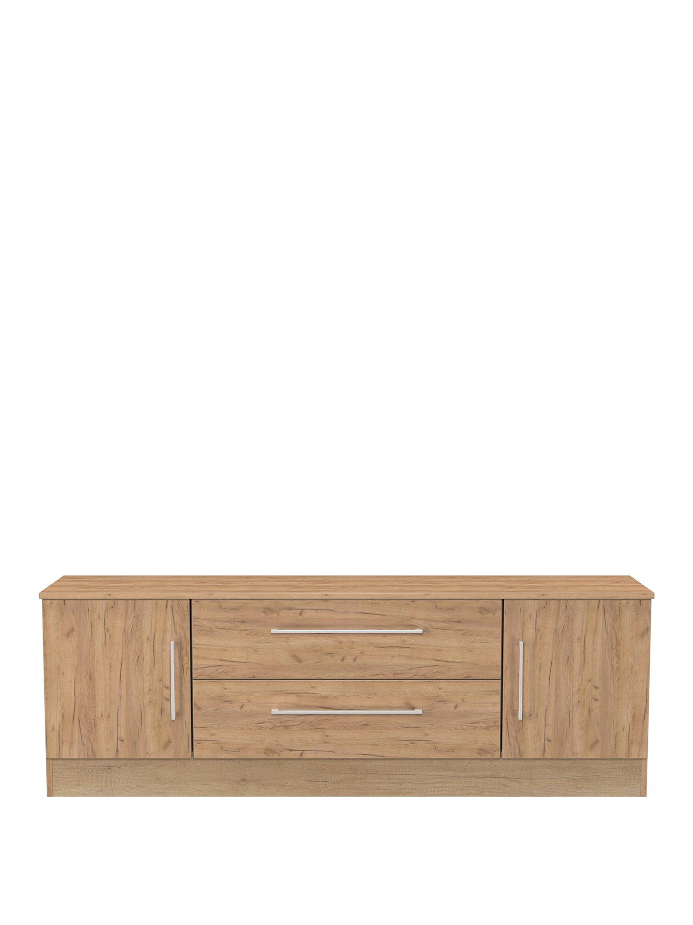 stillFront image of swift-clarc-ready-assemblednbsp2-door-2-drawer-superwide-tv-unit-fits-up-to-65-inch-tv-oak