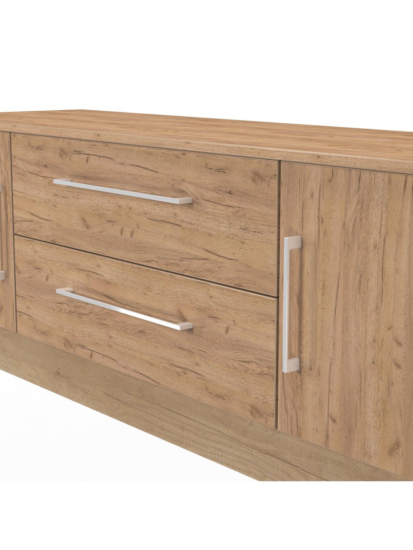  image of swift-clarc-ready-assemblednbsp2-door-2-drawer-superwide-tv-unit-fits-up-to-65-inch-tv-oak