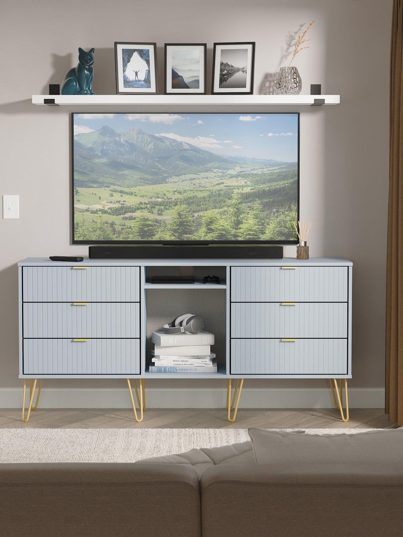  image of swift-andienbspready-assembled-6-drawer-sideboardtvnbspunit-blue