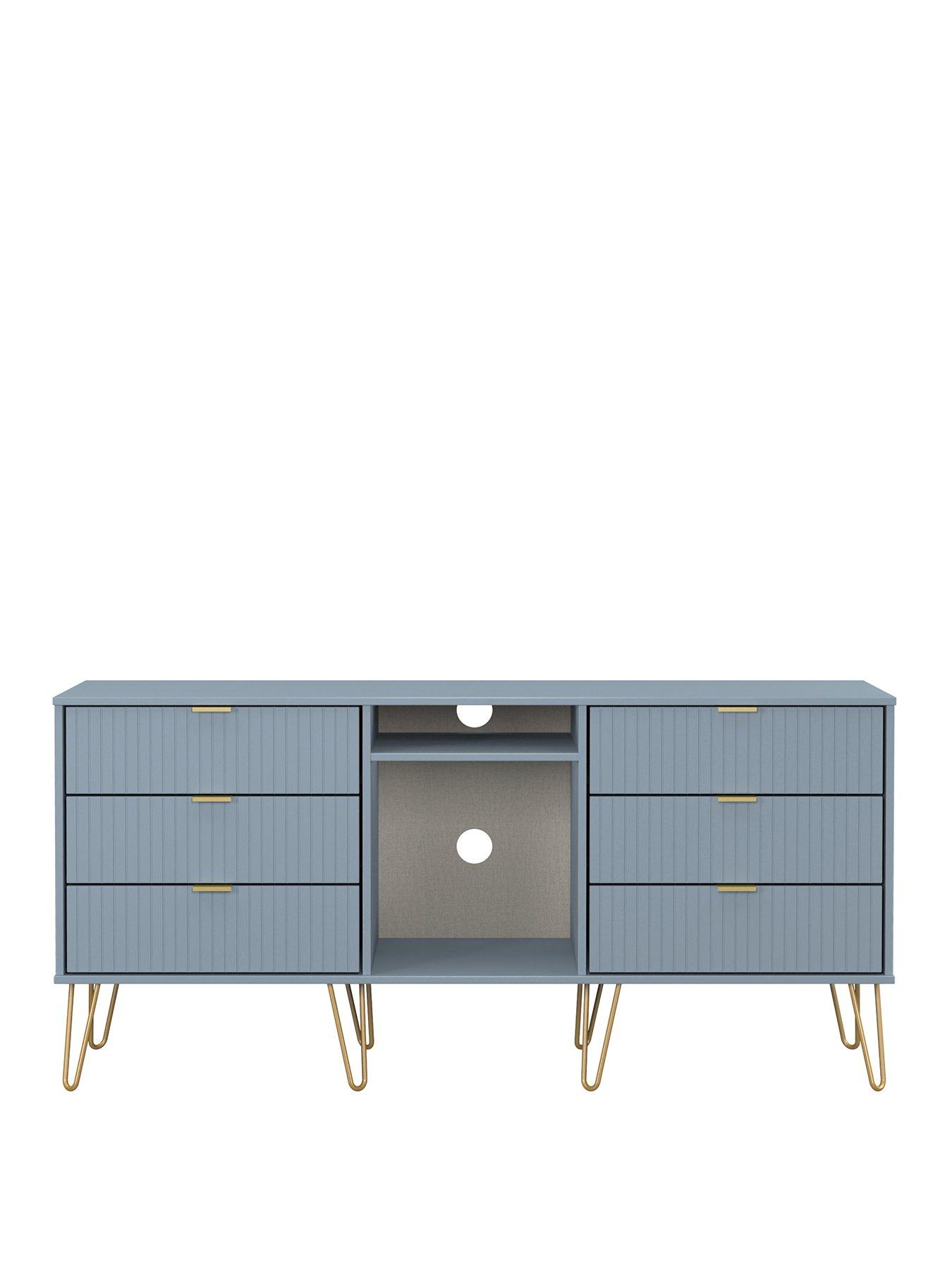 stillFront image of swift-andienbspready-assembled-6-drawer-sideboardtvnbspunit-blue