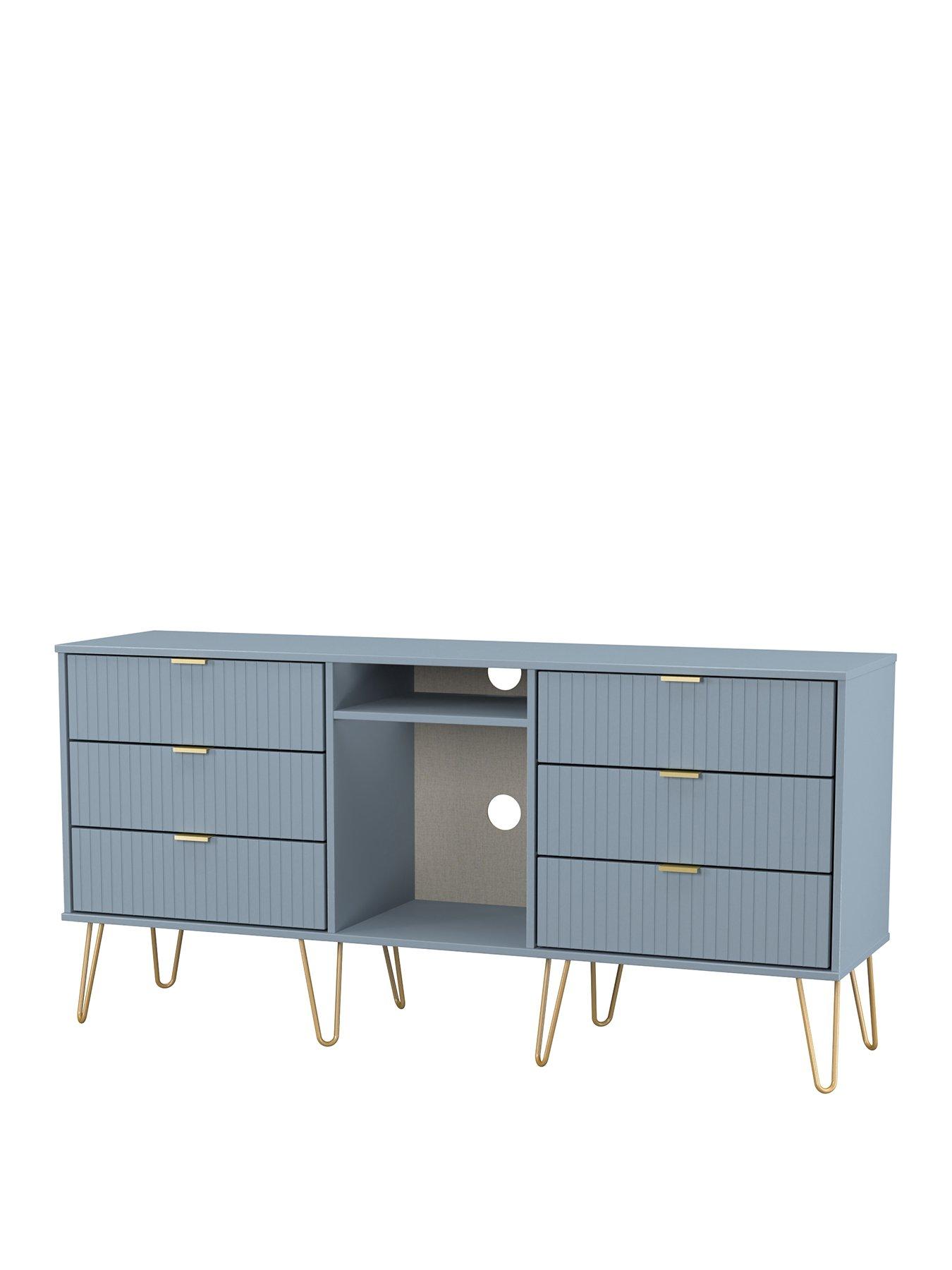  image of swift-andienbspready-assembled-6-drawer-sideboardtvnbspunit-blue