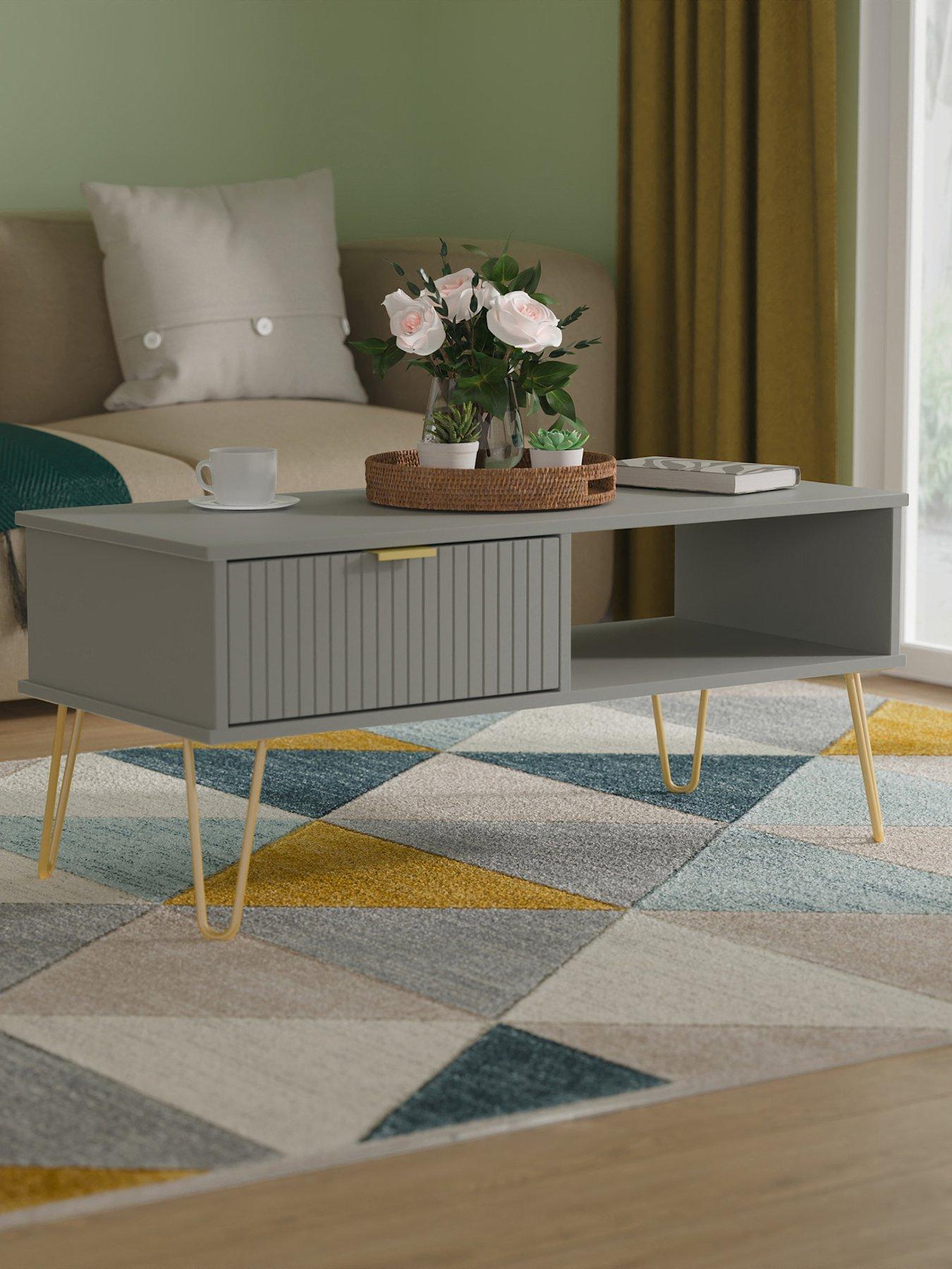 undefined Andie Ready Assembled 1 Drawer Coffee Table - Grey