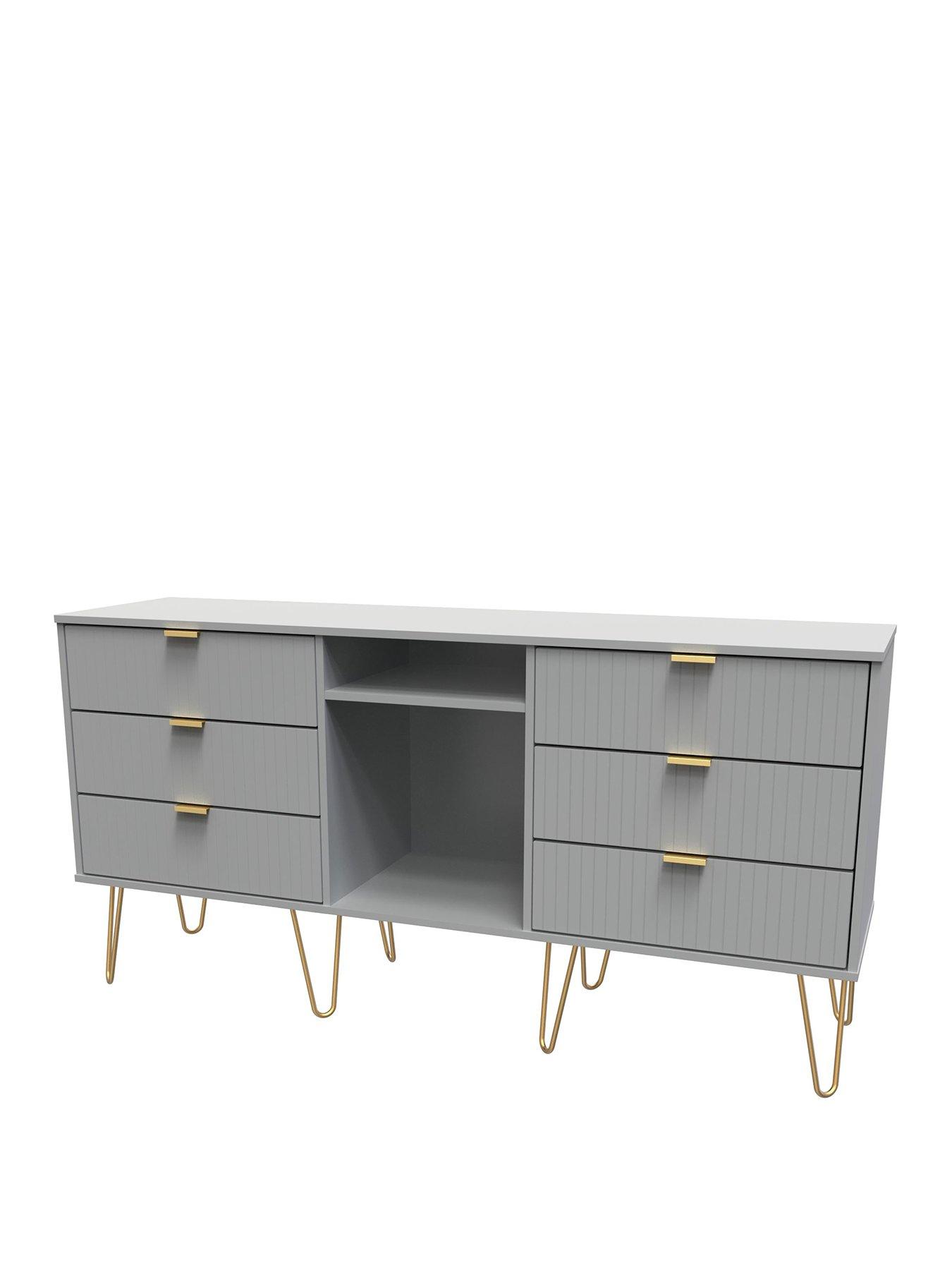 Image 3 of 6 of SWIFT Andie Ready Assembled 6 Drawer Sideboard/TV Unit - Grey