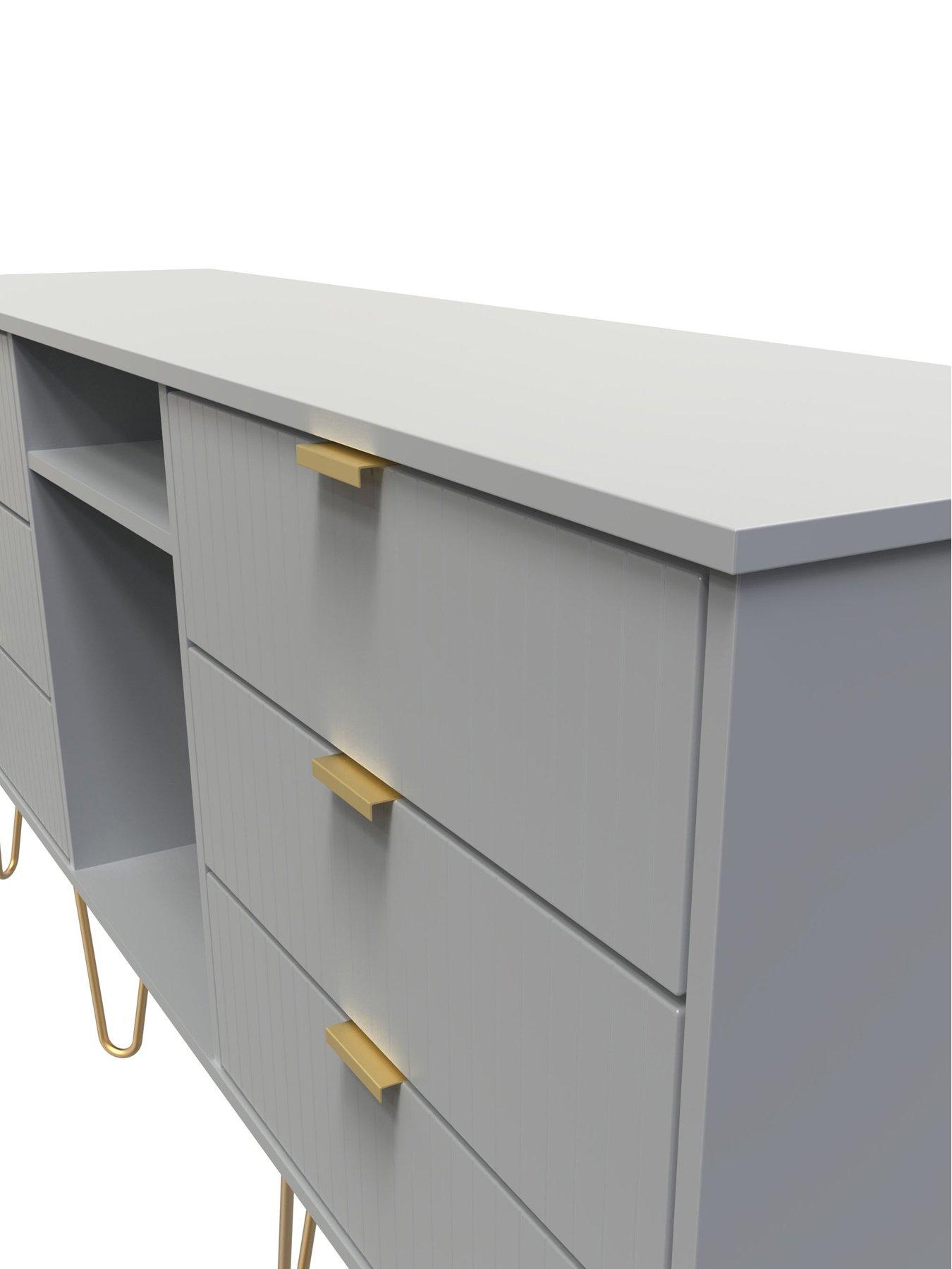 Image 4 of 6 of SWIFT Andie Ready Assembled 6 Drawer Sideboard/TV Unit - Grey